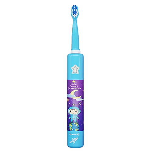 CactusAngui Kids Electric Toothbrush - Rechargeable Waterproof Sonic Toothbrush with Cartoon Design & Music Timer for Children (Blue) - Perfect for Home, Travel & Daily Oral Care