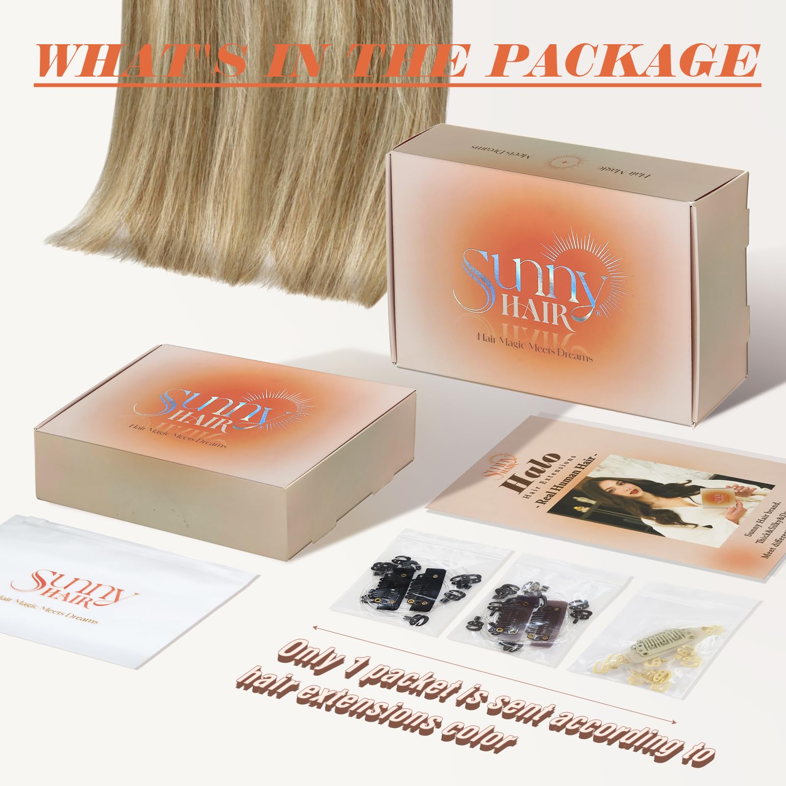 Sunny Wire Hair Extensions 12 Inch - 100% Real Human Hair, Invisible Fish Line, Honey Blonde with Platinum Highlights (#27/60) | Perfect for Parties, Weddings & Daily Styling