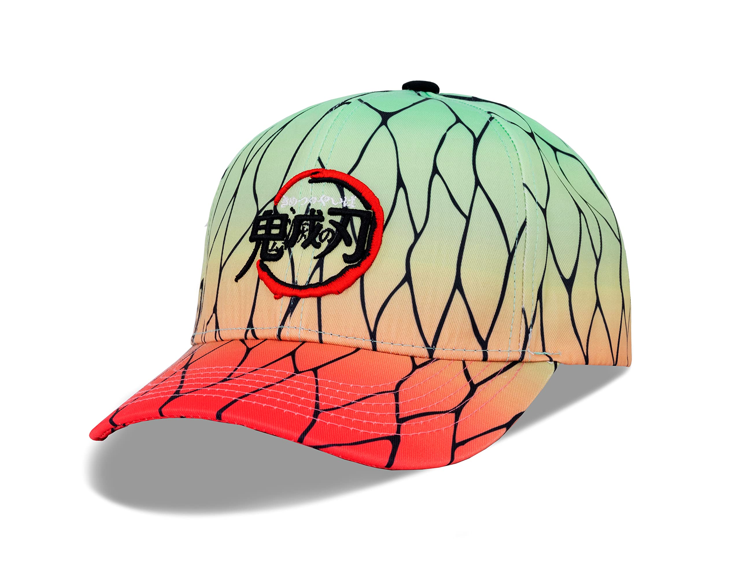 Roffatide Anime Demon Slayer Baseball Cap - Adjustable Embroidered Cotton Dad Hat for Golf & Casual Wear - Stylish Gradient Design - Perfect for Cosplay, Anime Conventions & Everyday Fashion