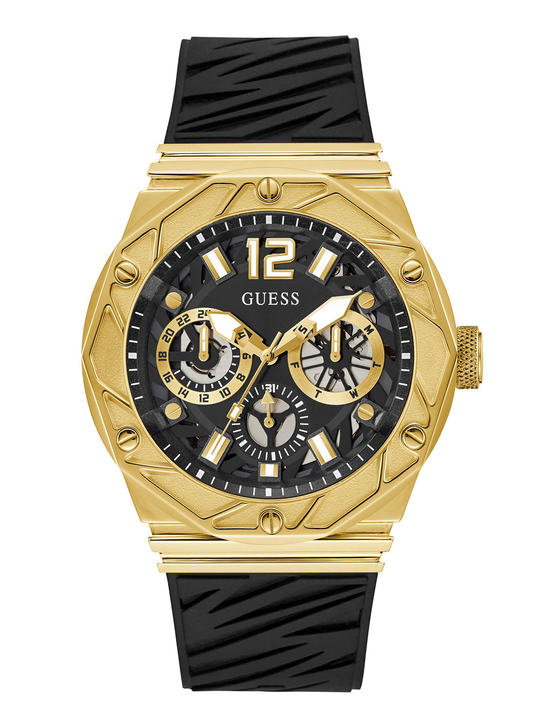 Black Gold Rival Silicone Watch for Men - Waterproof Sports Smartwatch with Fitness Tracker - Perfect for Running, Gym Workouts & Outdoor Activities