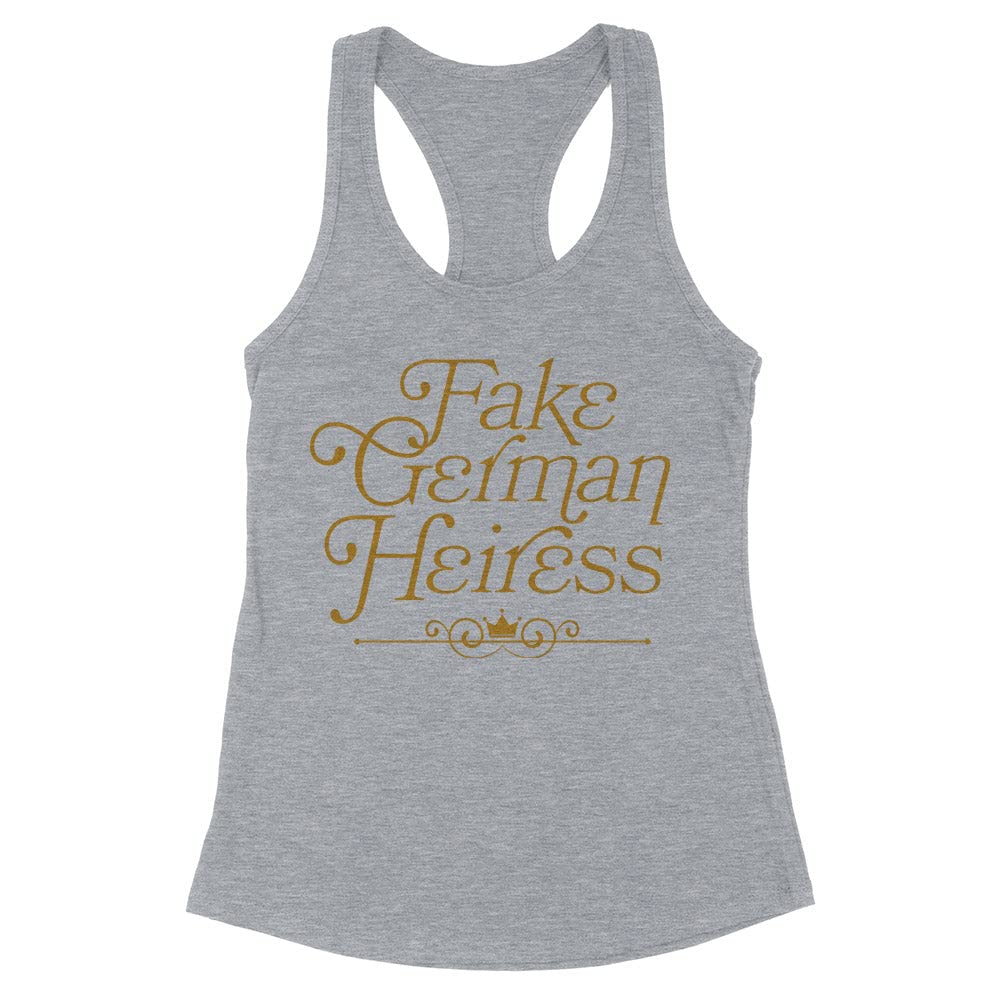 Fitted Racerback Tank Top for Women - Fashionable Fake German Heiress Style - Perfect for Gym, Yoga, and Summer Outfits