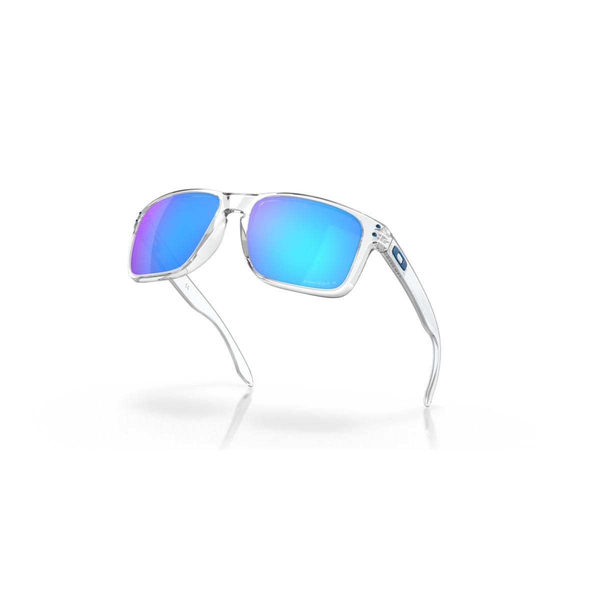 Oakley Holbrook XL Sunglasses - Polished Clear Frame with Prizm Sapphire Polarized Lenses (Model 0OO9417 941707) - Ideal for Outdoor Sports, Driving & Everyday Fashion