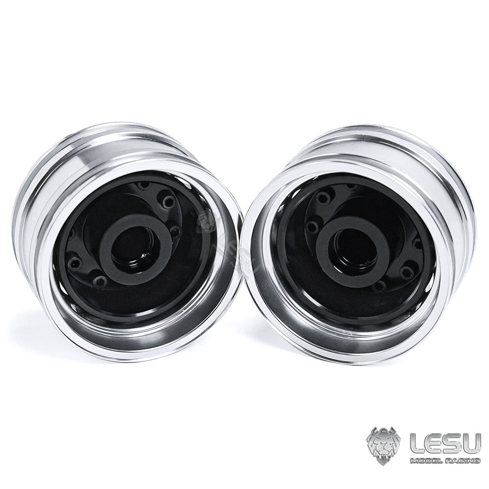 LESU Metal Wheel Hubs with Hexagon Bearing & Brake Drum for Tamiya 1/14 RC Dump Truck - Non-Powered Front Axle Upgrade Parts | Perfect for RC Car Enthusiasts & Scale Model Builders