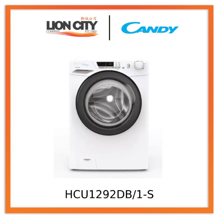 Candy HCU1292DB/1 S Front Load Washing Machine - Energy Efficient, Quiet 8kg Capacity for Laundry Room or Small Apartment | Perfect for Families & Compact Spaces