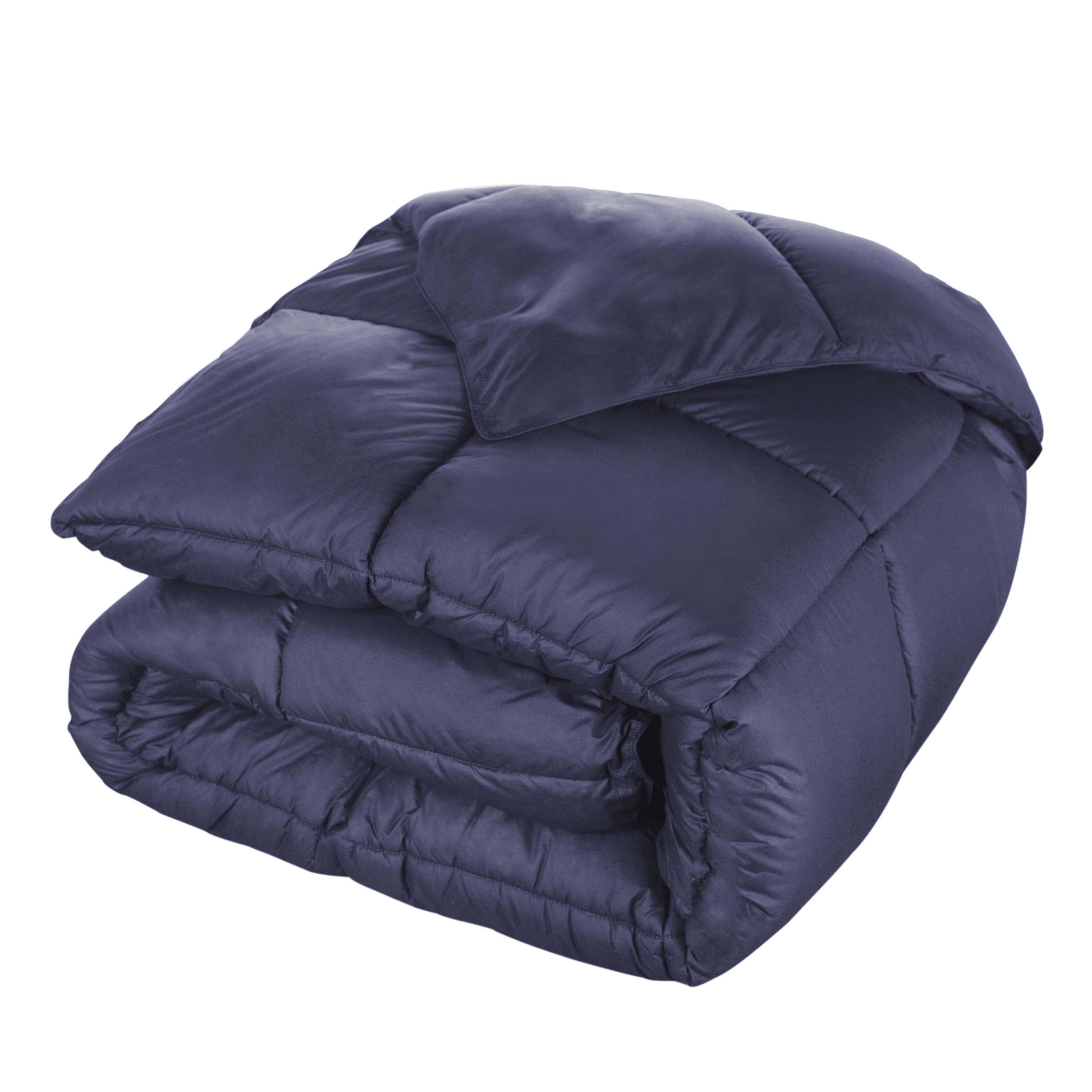 Soft Brushed Microfiber Down Alternative Comforter - Medium Weight Solid Bedding for All Seasons | Perfect for Cozy Nights, Guest Rooms & Dorm Comfort