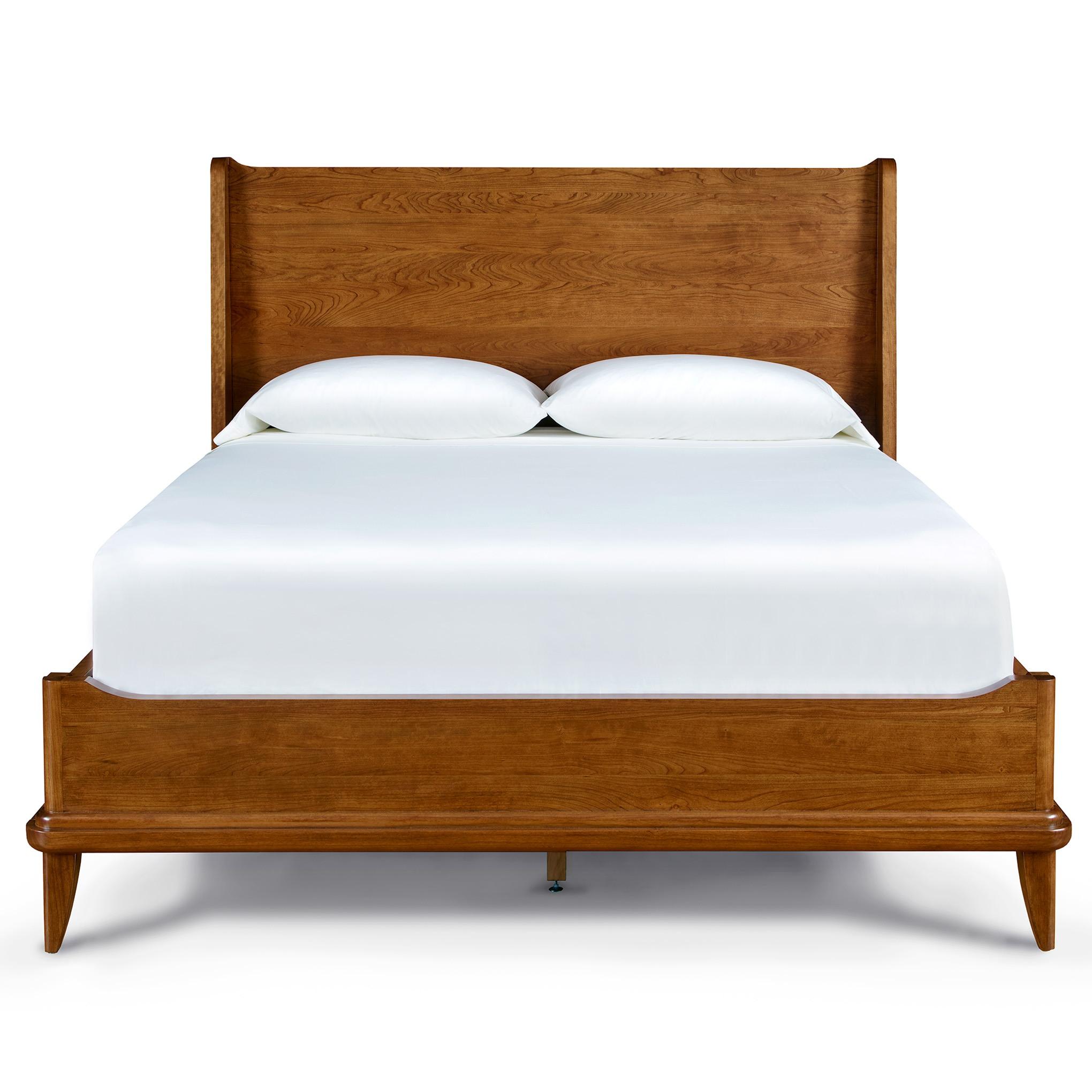 Martine Bed Frame - Queen Size Platform Bed with Wooden Slats & Headboard - Modern Minimalist Bedroom Furniture for Home, Apartment, Guest Room
