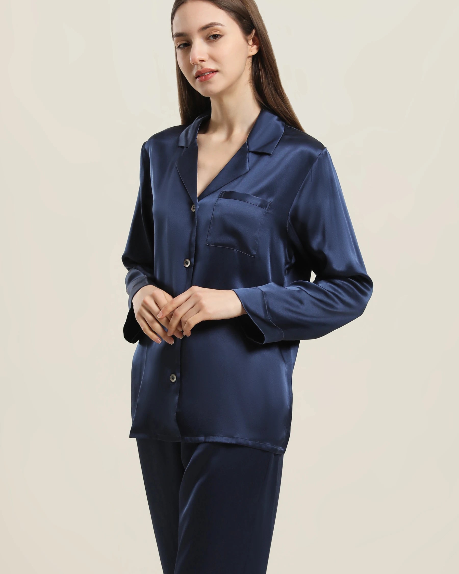 Luxury Women's Silk Pajama Set - Soft 100% Mulberry Silk Two-Piece Sleepwear for Women, Perfect for Relaxing at Home, Spa Days & Romantic Getaways