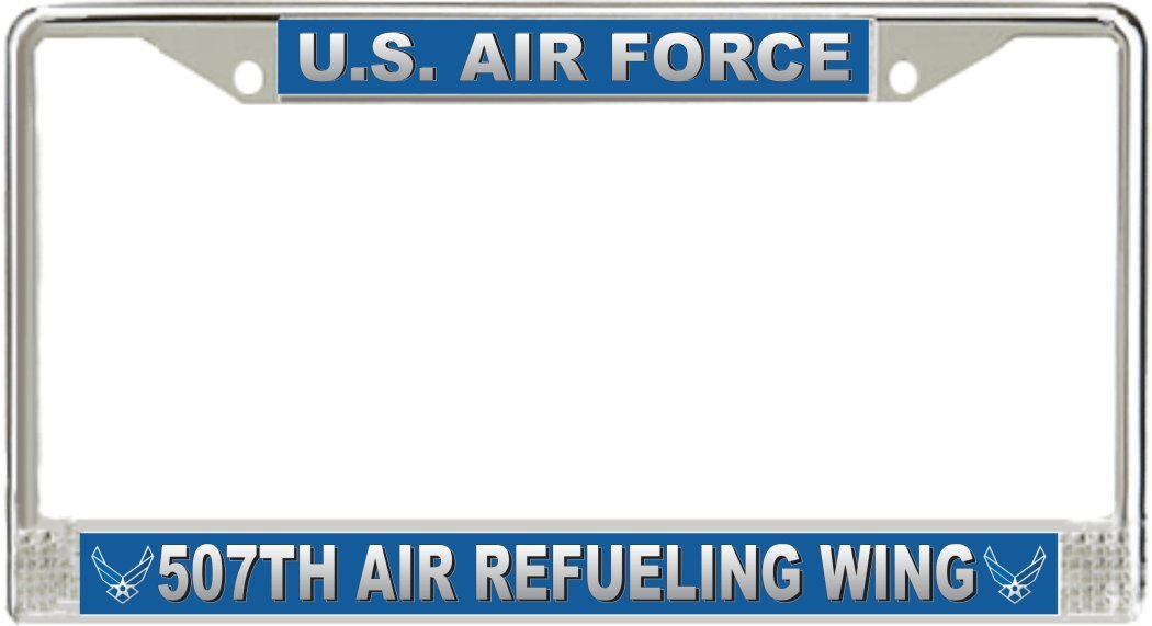 MilitaryBest U.S. Air Force 507th Air Refueling Wing License Plate Frame - Durable Metal Car Accessory for Military Enthusiasts & Veterans - Perfect for Trucks, Cars & Motorcycles to Show Patriotism