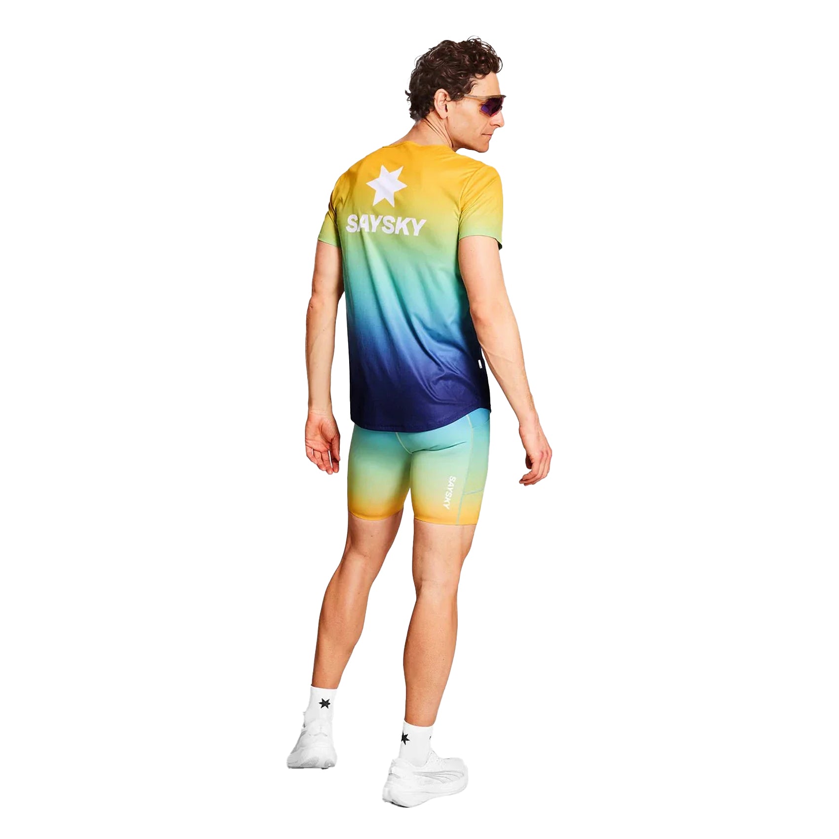 Men's Saysky Drip Dye Flow T-Shirt - Breathable Quick-Dry Activewear for Running, Gym & Casual Wear