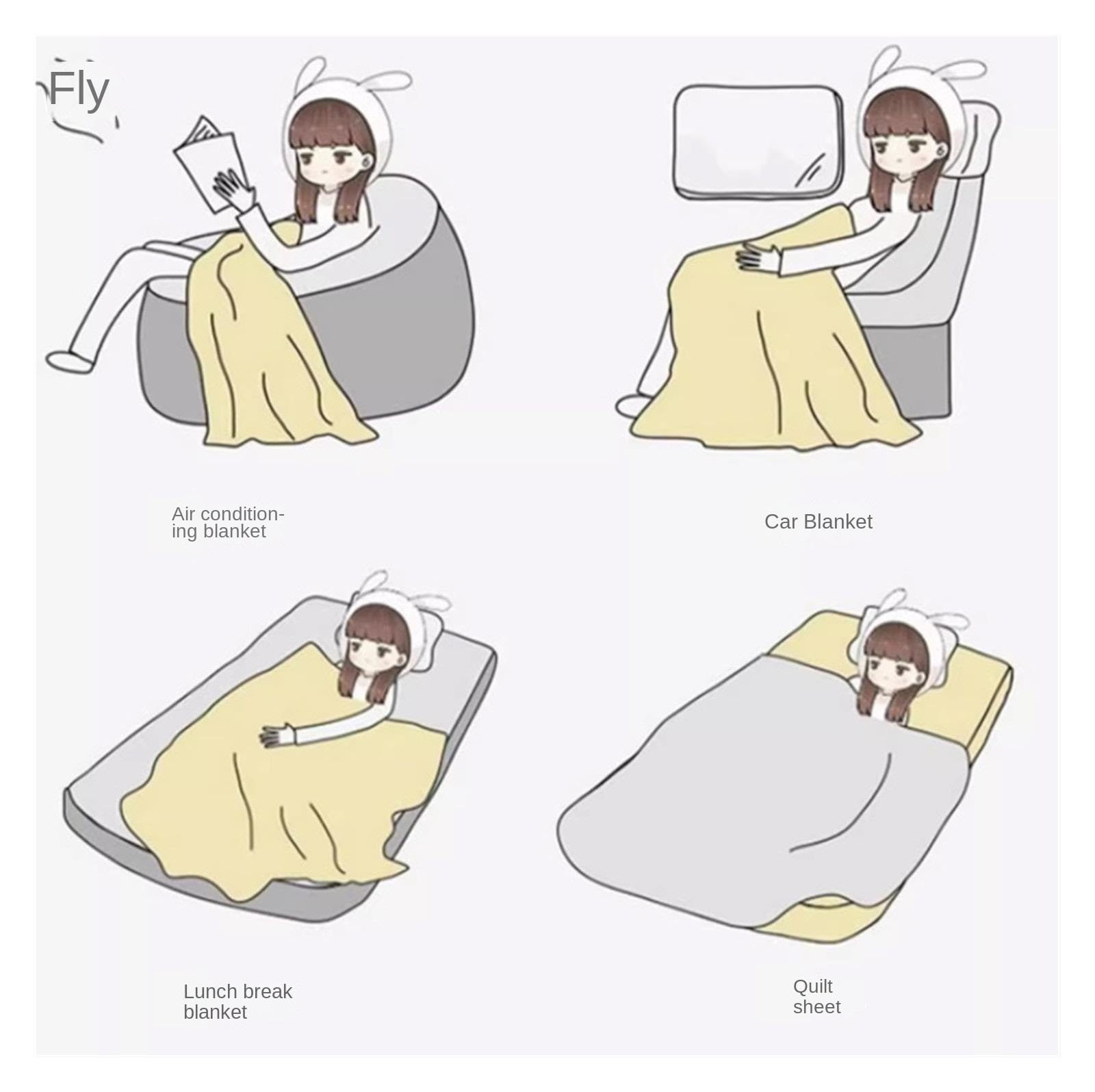 Premium Soft Plush Blanket - Lightweight & Warm Throw for All Seasons - 150x200cm Cozy Bed Blanket for Air-Conditioned Rooms, Winter & Fall - Perfect for Sofa, Bed, Office & Travel (Color A)