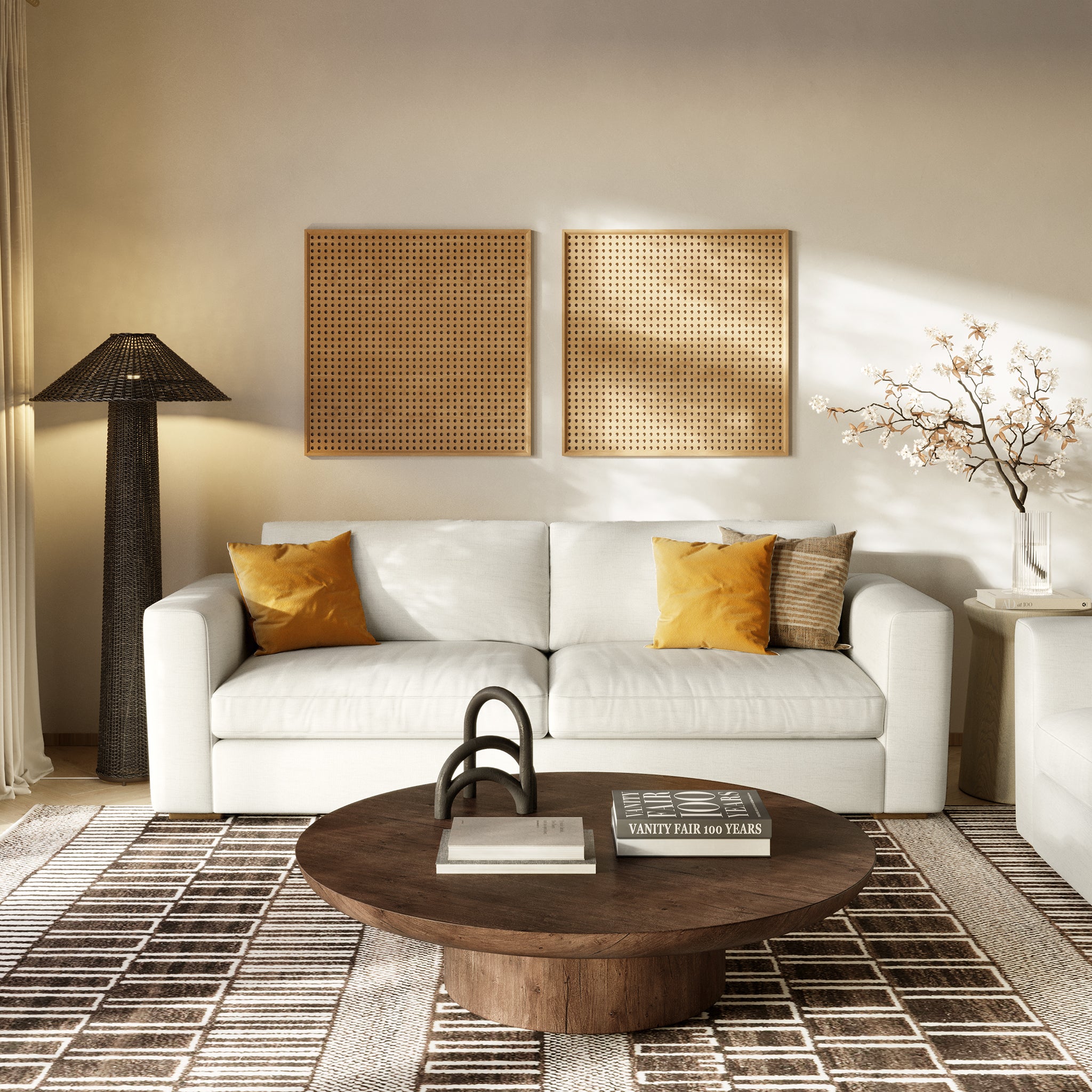 Kano 97 Sofa - Modern 3-Seater Couch for Living Room, Lounge & Office - Comfortable Fabric Sectional Sofa with Sturdy Frame
