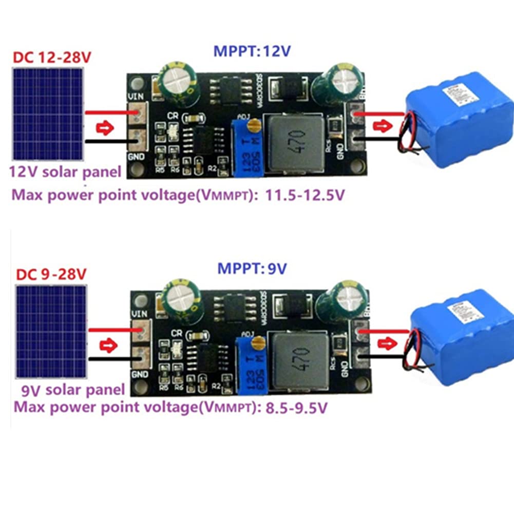 9V/18V MPPT Solar Charger Controller Board for Lithium Battery - 3.7V/7.4V/18V Charging Module with Overcharge Protection - Perfect for Solar Panels, DIY Power Banks, and Portable Charging Stations