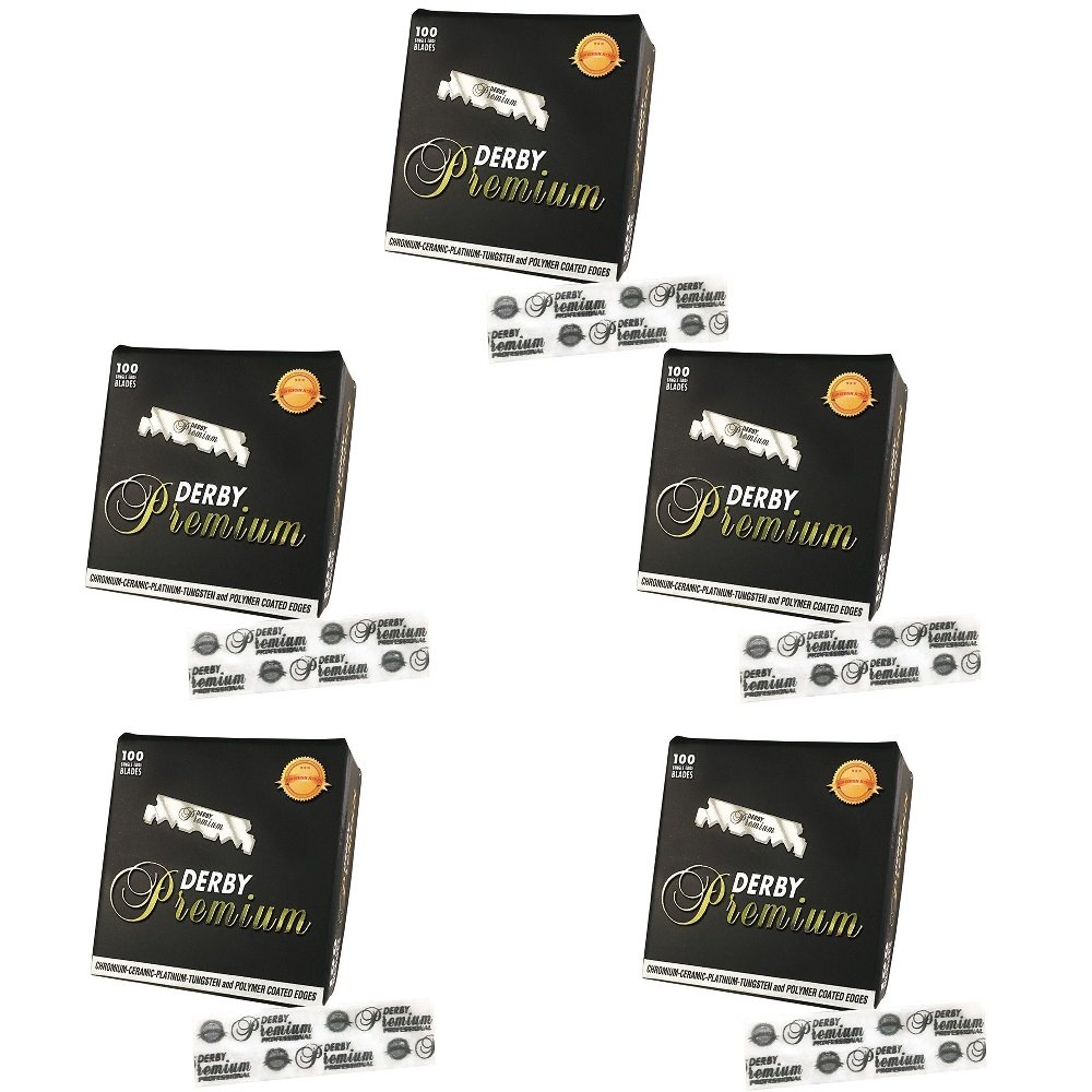500 Derby Premium Single Edge Razor Blades for Straight Razor - High Quality Stainless Steel Blades for Barber Shaving, Grooming & Personal Care (Professional & Home Use)