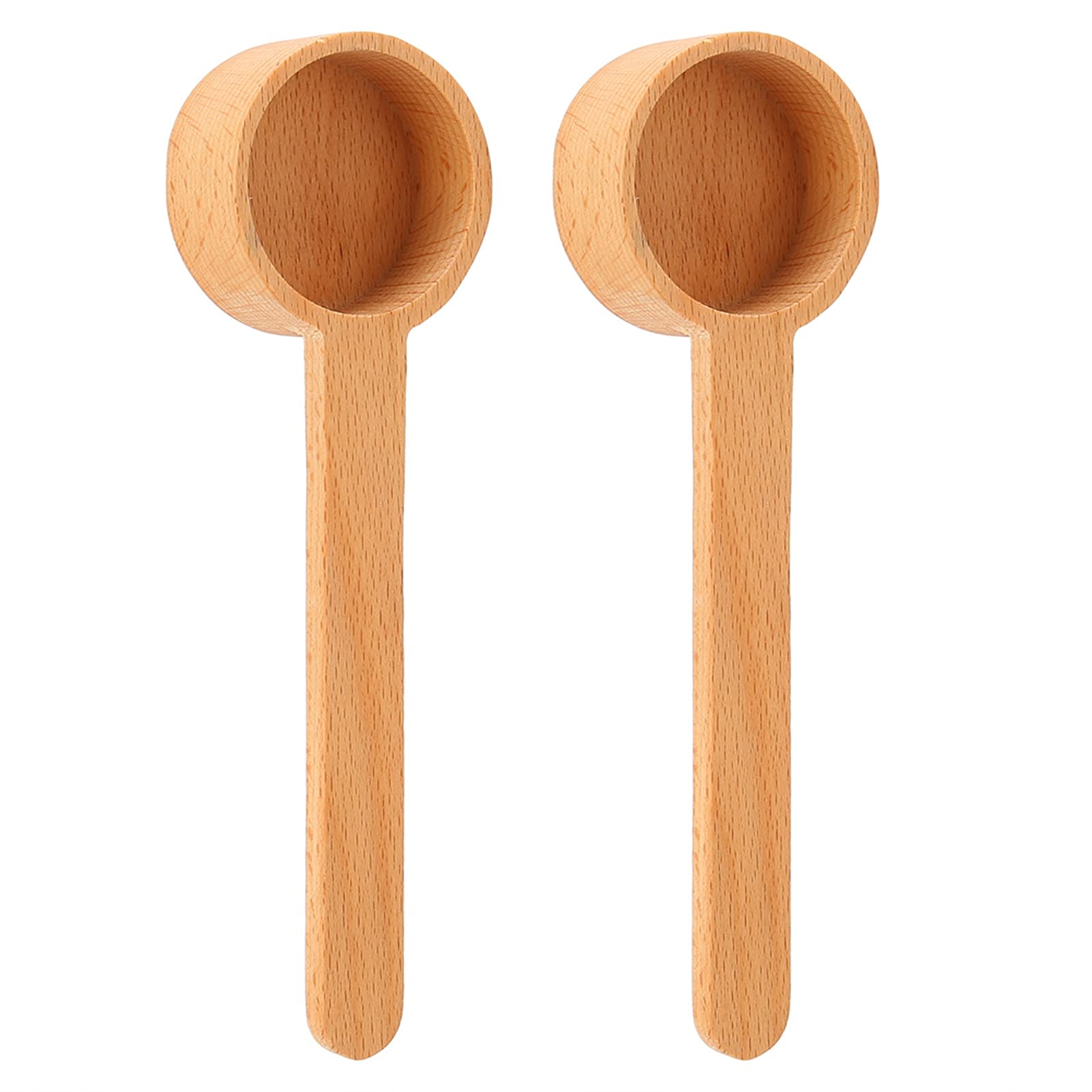 2Pcs Beech Wood Measuring Spoons Set - Perfect for Measuring Milk Powder, Tea, Oatmeal & Sugar (6.6x1.9x0.9in) - Ideal for Baking, Cooking & Coffee Making