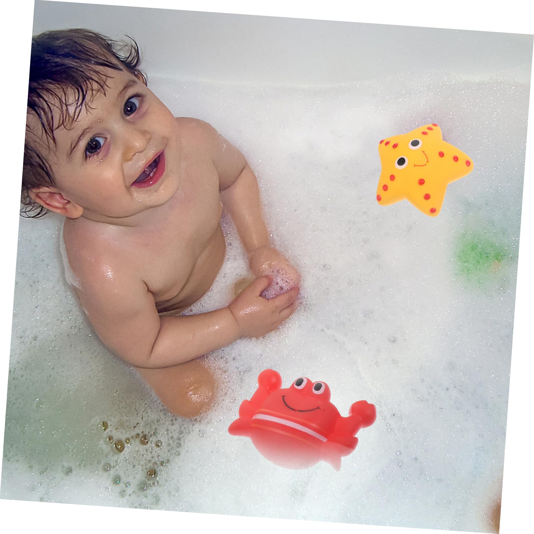 VICASKY 6-Piece Bath Toys Set for Kids - Fun Vinyl Bathtub Toys for Toddlers & Children - Perfect for Bath Time Play, Sensory Learning & Water Play Activities