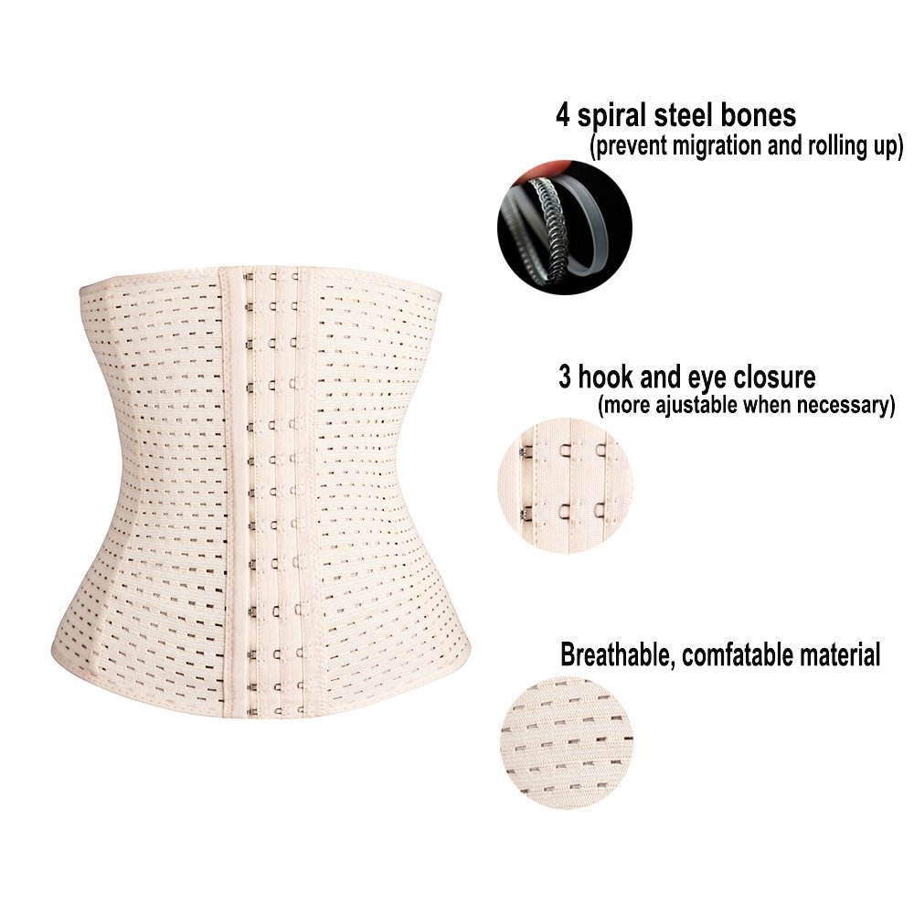 Waist Trainer Corset for Women - Breathable & Invisible Waist Shaper with Tummy Control - Perfect for Workouts, Postpartum Recovery and Body Shaping