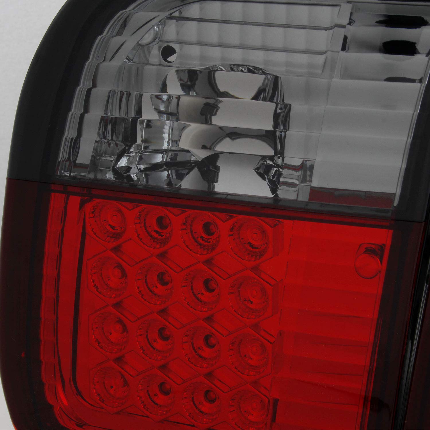 AKKON JDM Red Smoke LED Tail Brake Lights - 4Pcs Set for 1996-1998 Honda Civic 4-Door Sedan (Left + Right Pair) - Enhanced Visibility & Stylish Upgrade for Night Driving & Car Shows