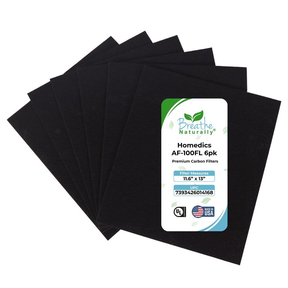 Homedics AF-100 AF-100FL Replacement Carbon Pre-Filter for Air Purifiers - Improves Air Quality in Bedrooms, Living Rooms & Offices