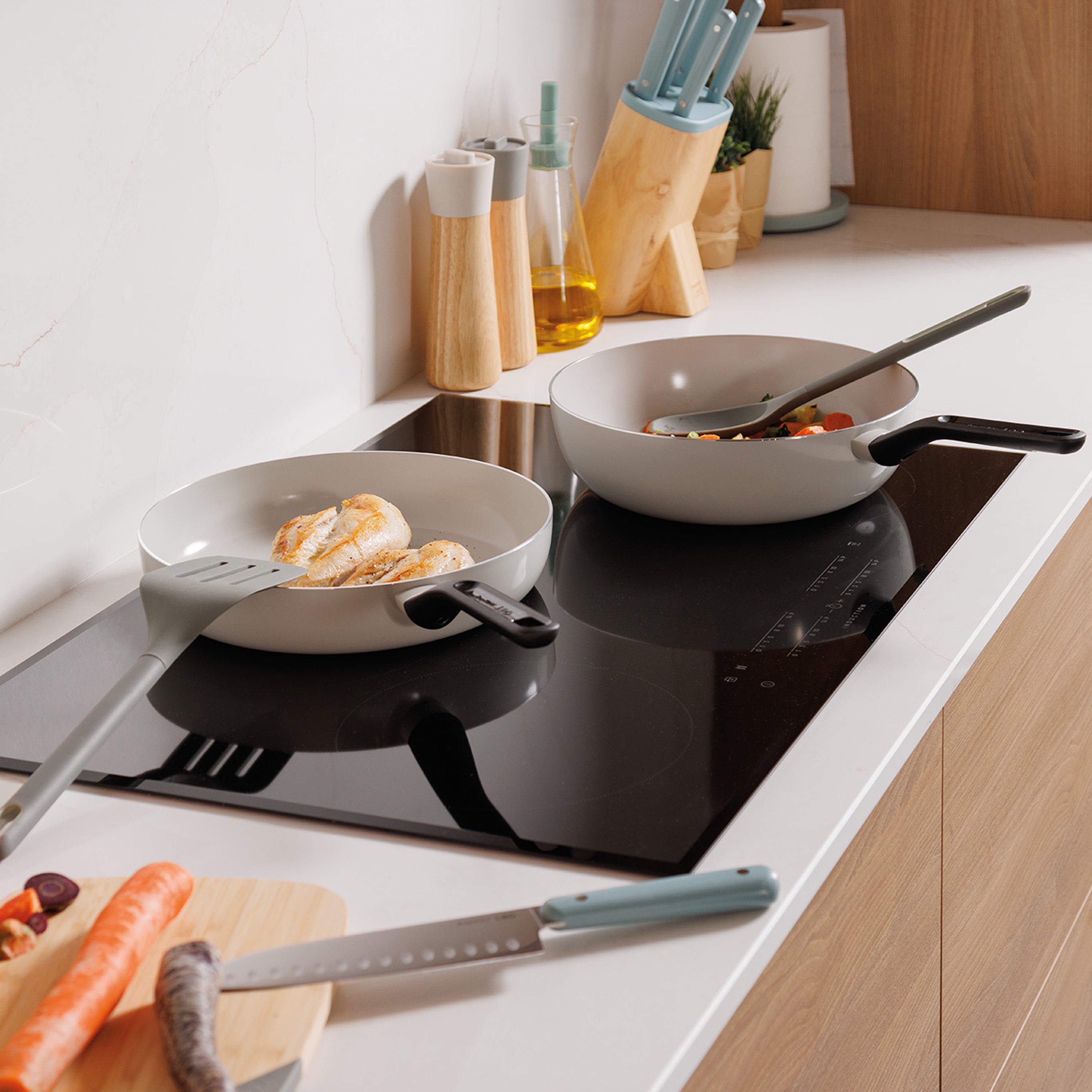 BergHOFF Leo Glints Nonstick Recycled Aluminum Frying Pan 8 Inch - Eco-Friendly Cookware for Healthy Cooking, Perfect for Sauteing, Frying & Omelets | Induction Compatible & Dishwasher Safe