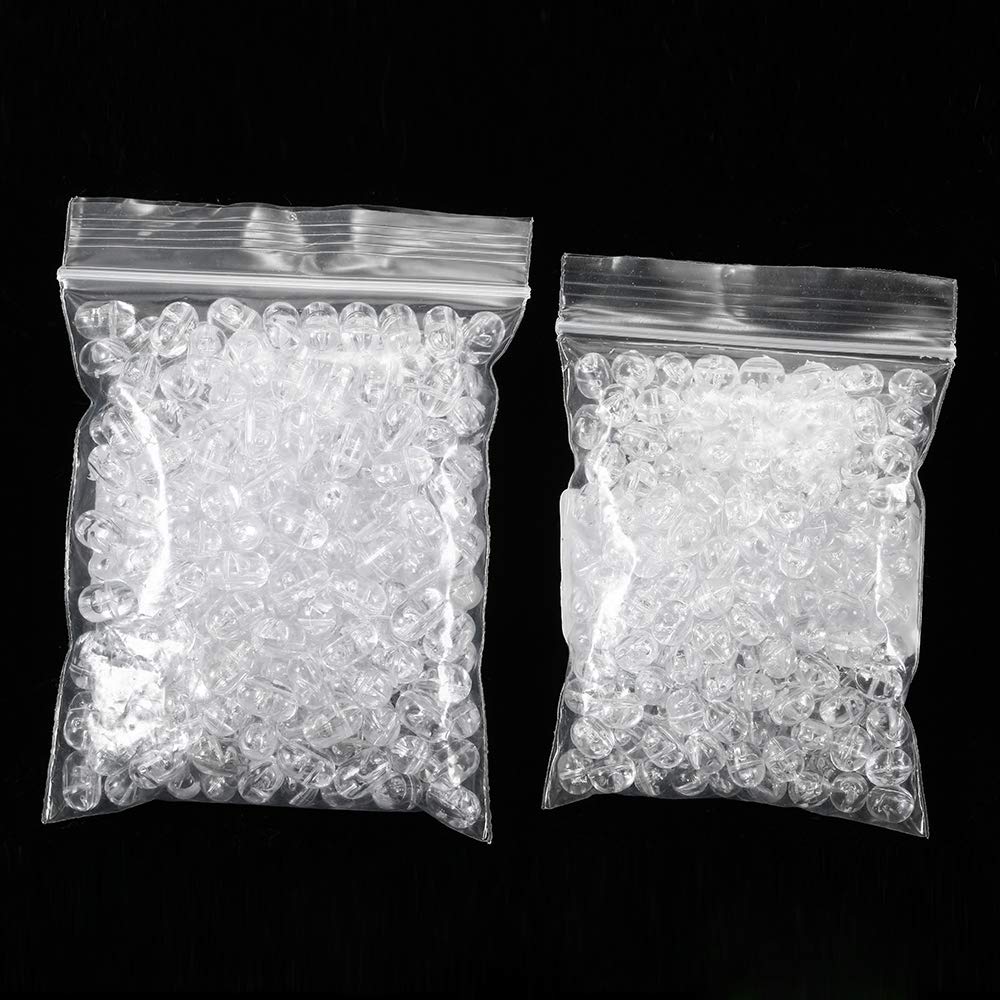 200PCS Clear Double Cross Hole Fishing Beads - Hard Transparent Lure Beads for Freshwater & Saltwater Fishing - Perfect for Bass, Trout, and Salmon Fishing Rigs