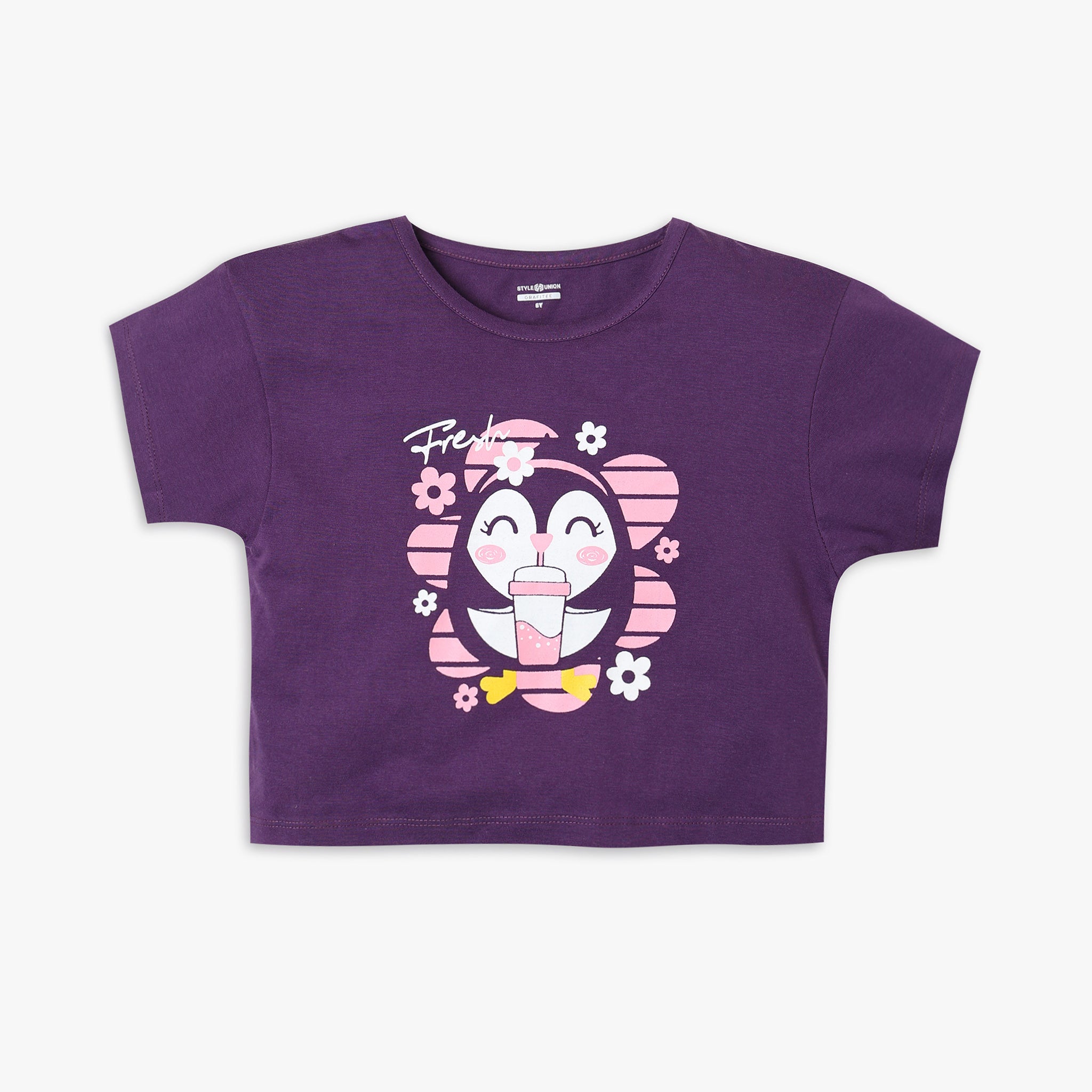 Girl's Regular Fit Printed T-Shirt | Cute Cotton Short Sleeve Tee for Kids | Perfect for School, Playdates & Everyday Wear