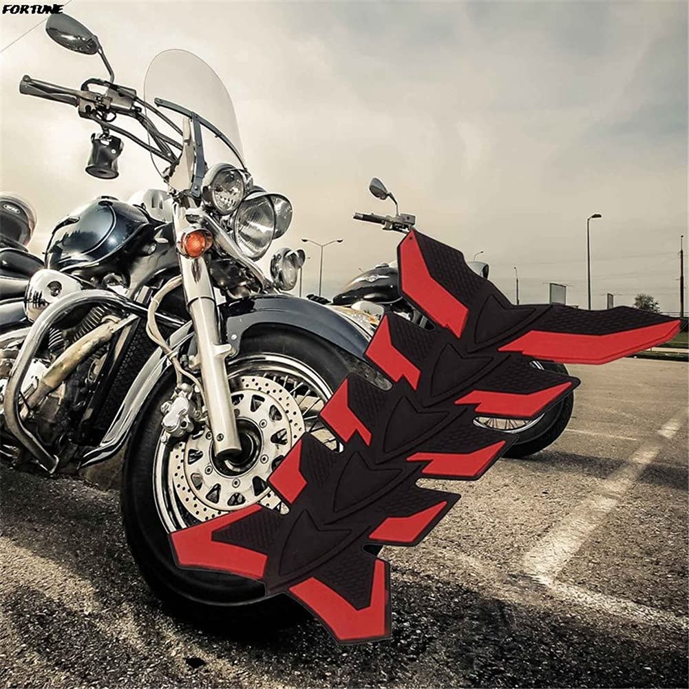 3D Universal Motorcycle Tank Pad - Non-Slip Rubber Gas Tank Protector with Self-Adhesive Backing, Fits Kawasaki Honda Suzuki Yamaha (Yellow) - Prevent Scratches & Protect Fuel Tank During Rides