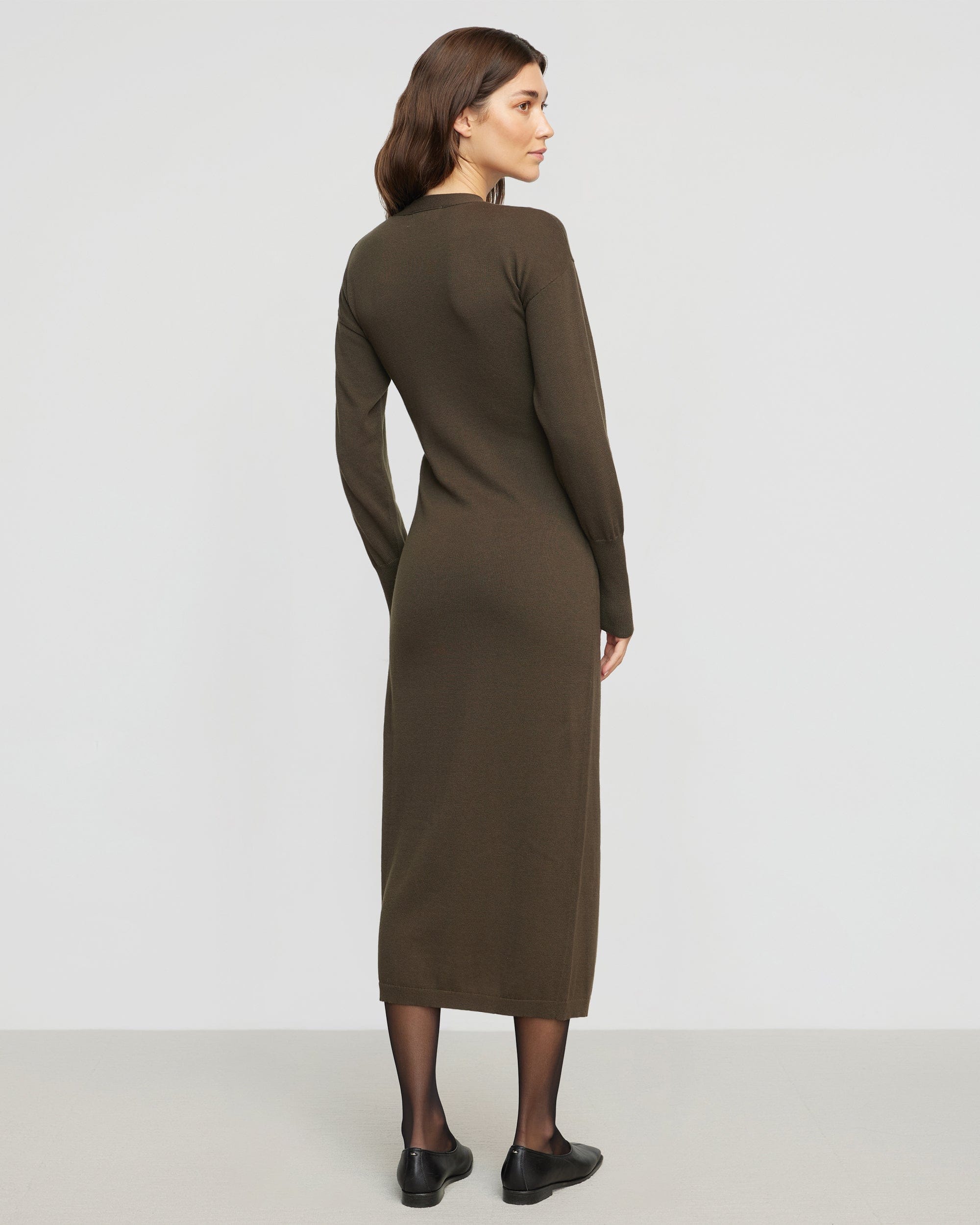 Linden Front Wrap Sweater Dress for Women - Cozy Knit Long Sleeve Tunic Dress - Perfect for Fall, Winter & Casual Outings