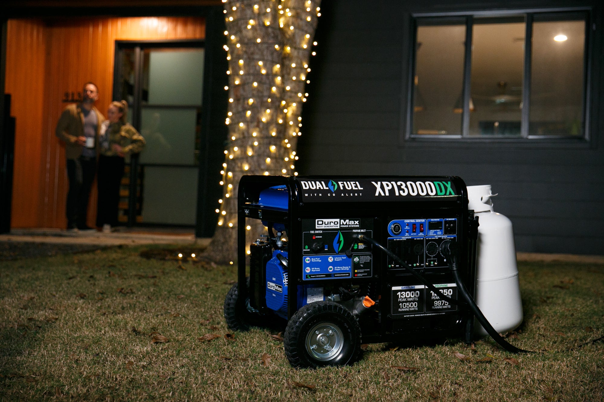 13,000W Dual Fuel Portable Generator with CO Alert - Reliable Backup Power for Home, Camping & Emergency Use