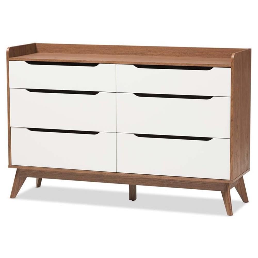 Modern 3-Piece Dresser and Nightstand Set in White & Walnut - Home Square Bedroom Furniture for Stylish Storage & Organization