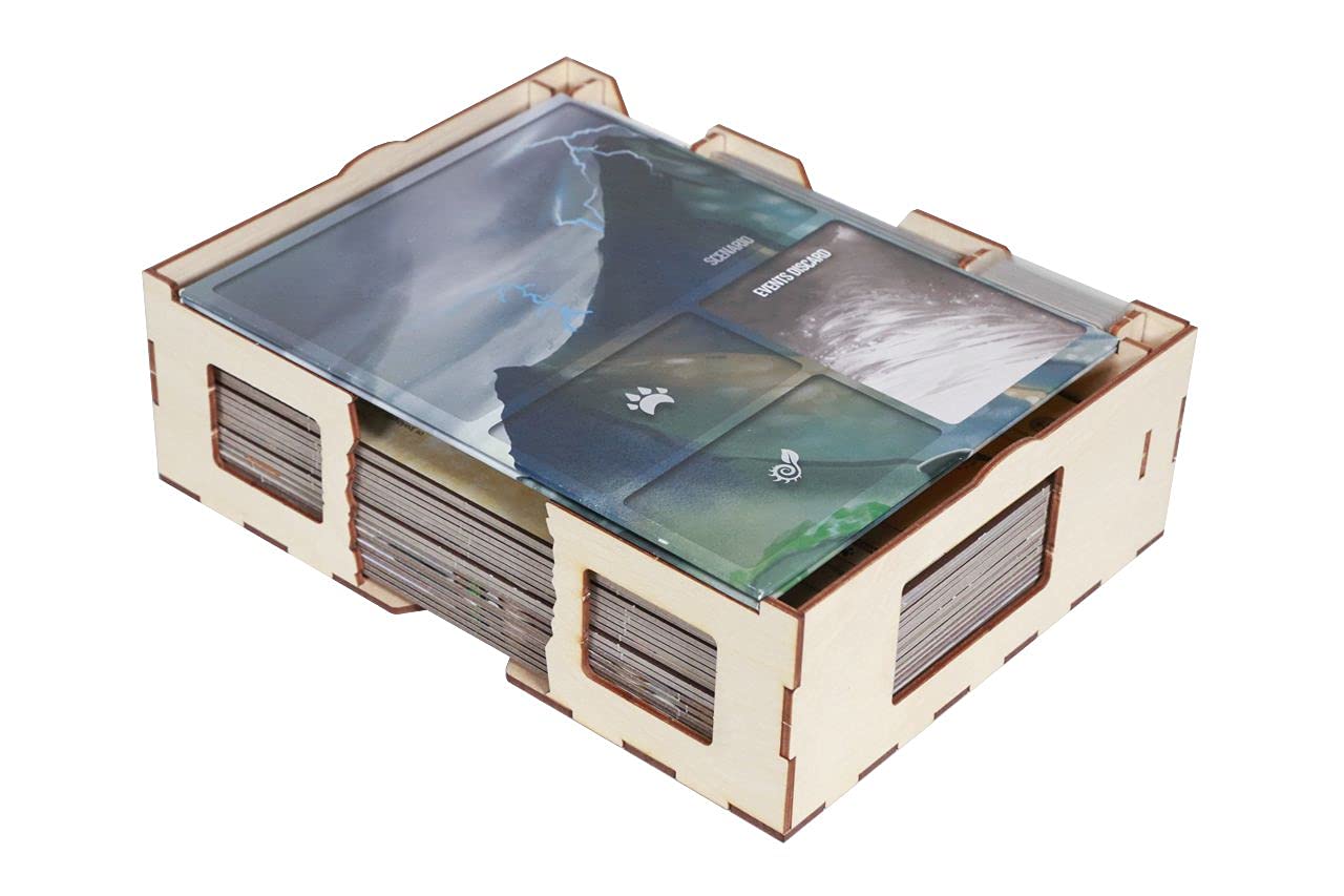 Premium Wooden Game Organizer for Spirit Island - Broken Token Compatible Board Game Storage Box with Custom Trays | Perfect for Tabletop Gaming & Organized Game Nights