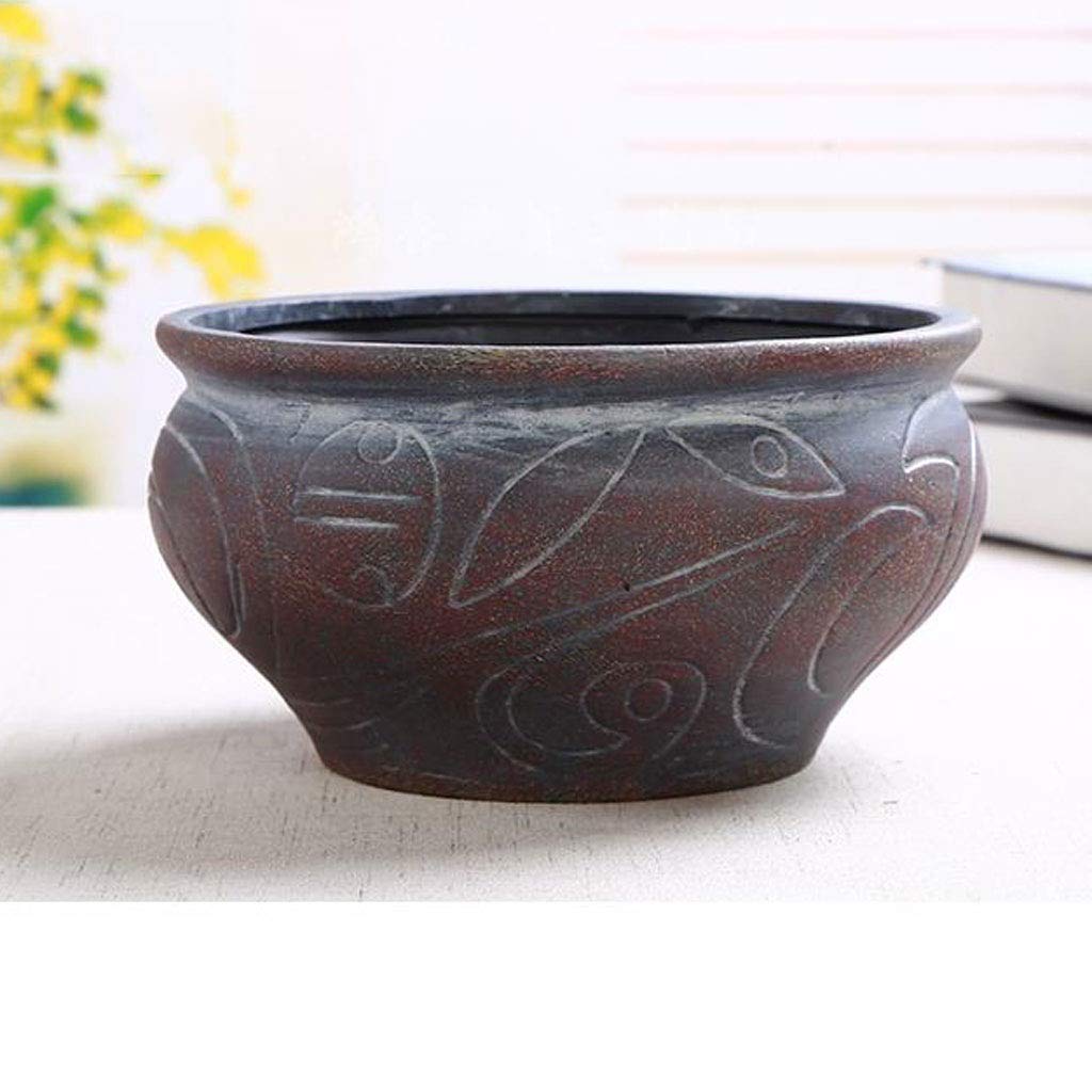 Ceramic Succulent Plant Pots - Medium Round Stoneware Flower Pots for Indoor Plants, Creative Mediterranean Style Home Decor | Perfect for Succulents, Herbs & Small Houseplants