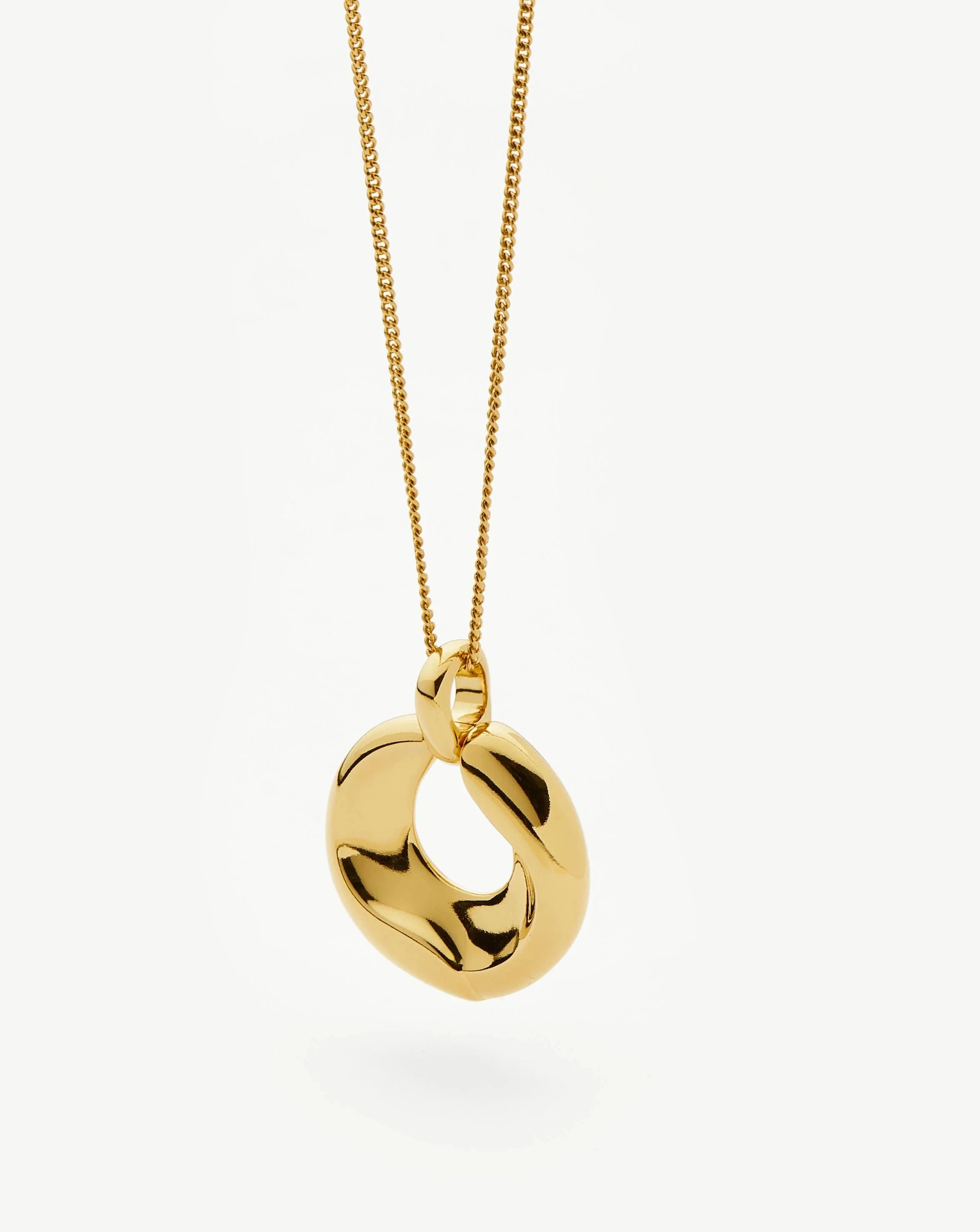 Elegant Sculptural Ridge Molten Pendant Necklace - 18k Gold Plated Jewelry for Women | Perfect for Evening Parties, Date Nights & Special Occasions