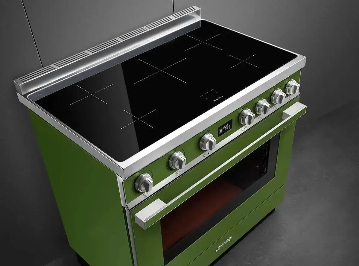 Smeg 90cm Portofino Induction Cooktop - Red | Fast Heating Electric Stove | Perfect for Modern Kitchens & Professional Chefs