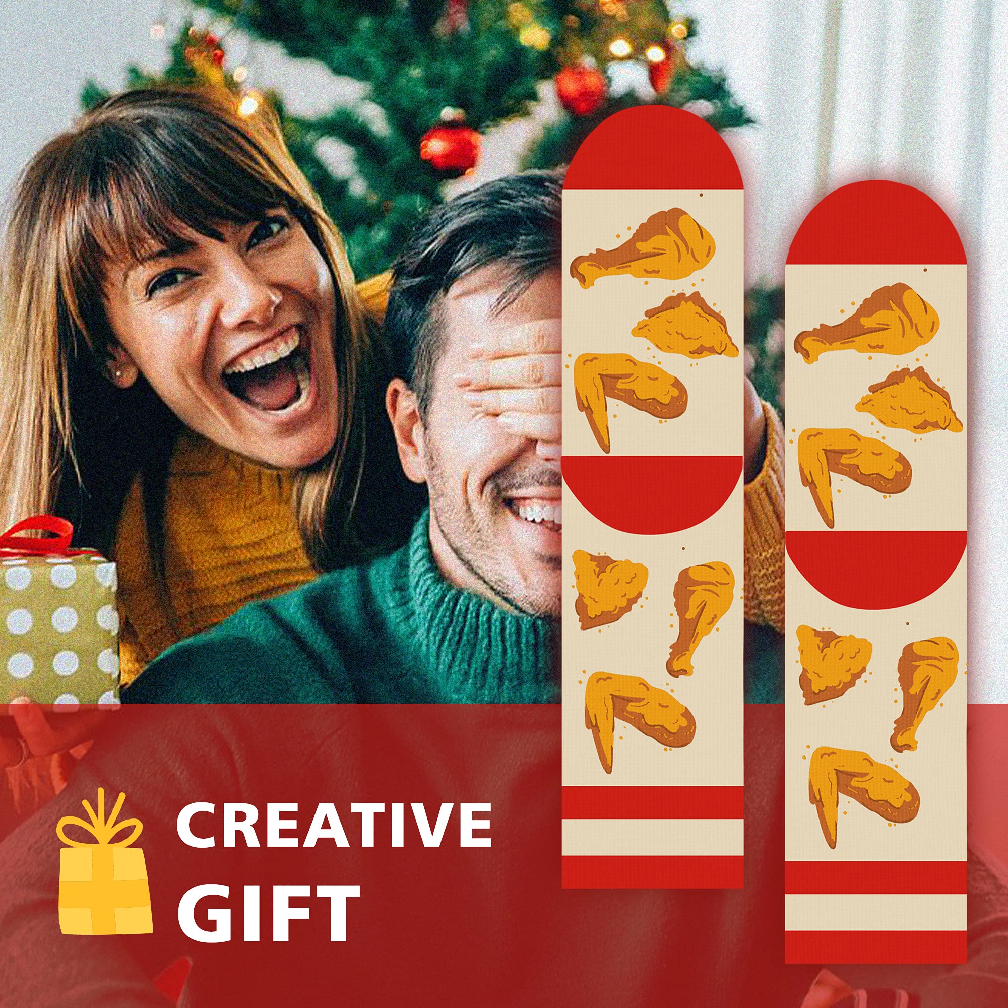 AGRIMONY Funny 3D Printed Socks for Men & Women - Novelty Dress Socks with Food Patterns - Perfect Gift for Teens & Adults - Great for Parties, Cosplay & Everyday Wear