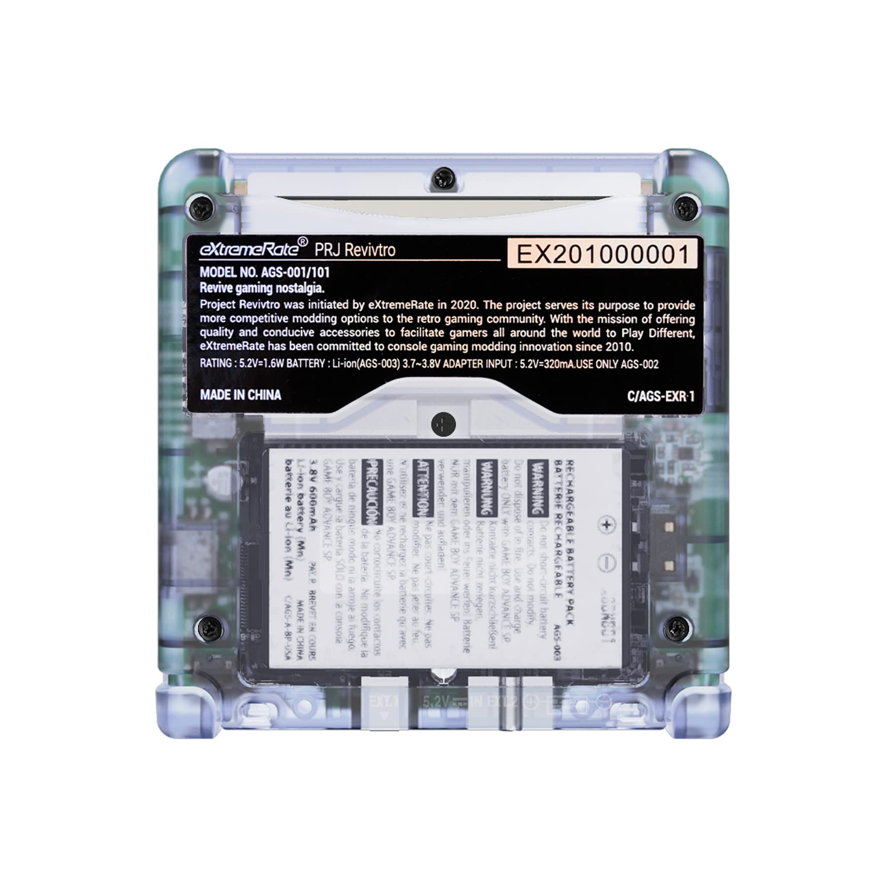 eXtremeRate Glacier Blue Custom Replacement Housing Shell for Gameboy Advance SP GBA SP - Compatible with IPS & Standard LCD Screens - DIY Console Modding Kit - Perfect for Gaming Enthusiasts & Retro Console Collectors