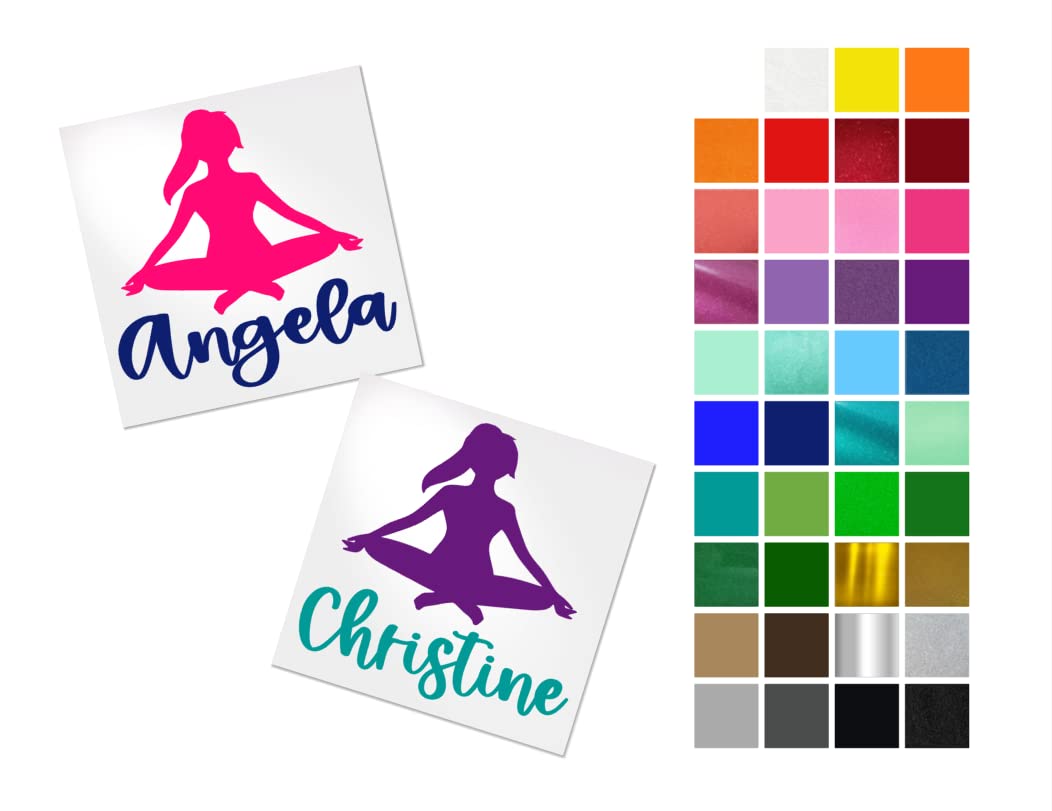 Custom Yoga Water Bottle Stickers - Personalized Vinyl Decals for Tumblers, Cars & Laptops - Durable & Washable Yoga-Themed Stickers for Fitness Enthusiasts - Perfect for Yoga Studios, Gyms, Workouts & Daily Hydration Motivation
