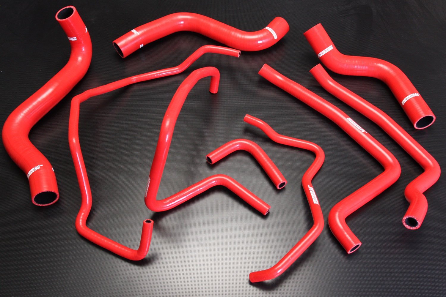 Autobahn88 High-Performance Silicone Radiator Coolant & Heater Hose Kit for 2003-2012 Mazda RX8 SE3P 13B MSP - Red with Clamp Set - Upgrade Cooling System for Racing & Daily Driving