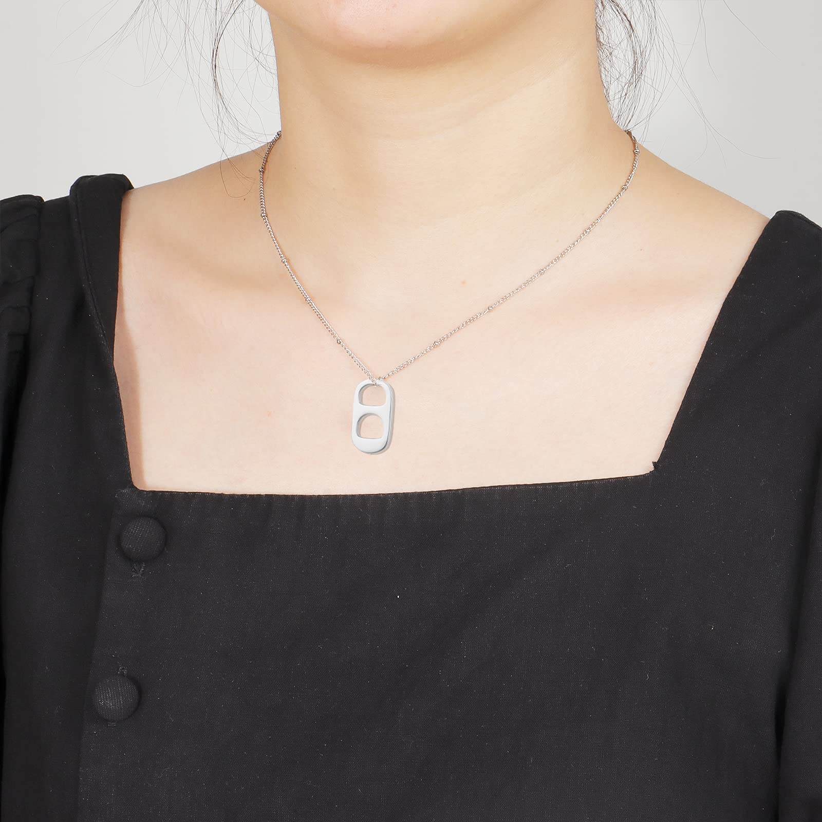 HUASAI Soda Tab Necklace for Women - Trendy Soda Cap Pendant Jewelry - Perfect for Summer Outfits, Beach Vacations & OBX Style Accessories