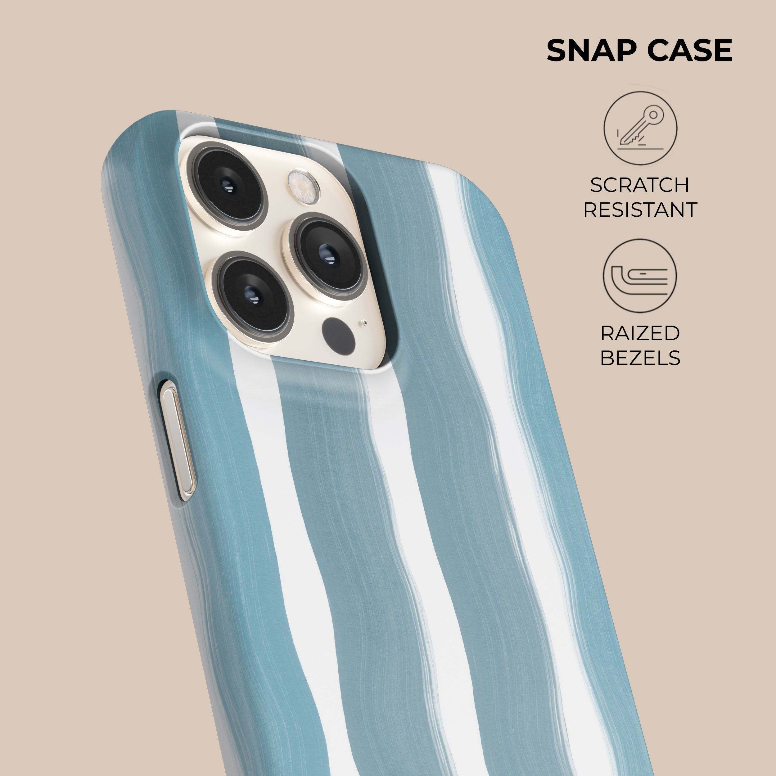 Premium Blue Ocean Waves Phone Case - Shockproof & Slim Design for iPhone 15/14/13/12/11 Pro Max XR XS X 8 7 6 Plus - Perfect for Beach Vacations & Outdoor Adventures