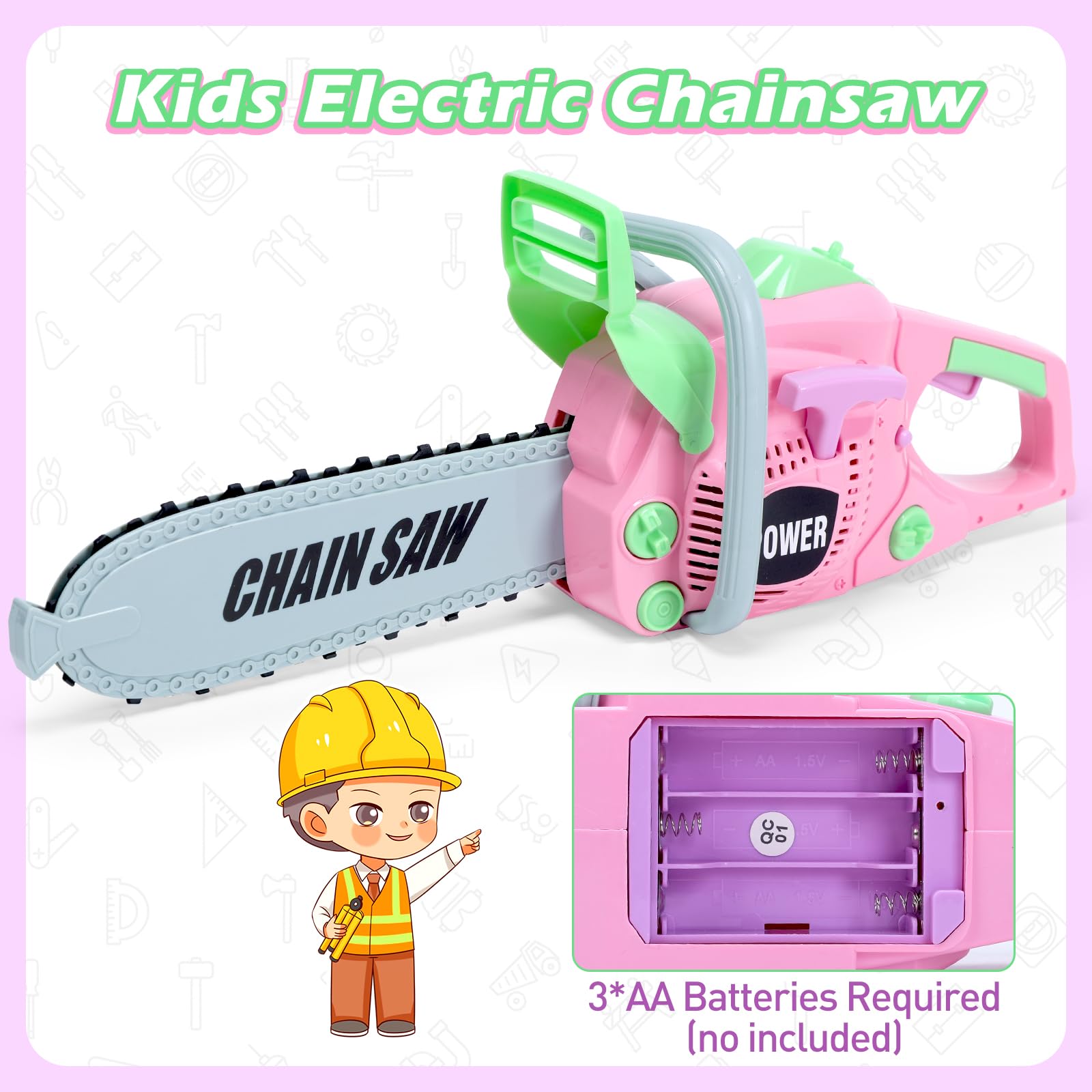 **Skirtoy Kids Toy Chainsaw - Pretend Play Tool Set for Toddlers & Preschoolers | STEM Educational Toy for Outdoor & Indoor Play | Perfect Gift for Family Day & Birthday Parties**