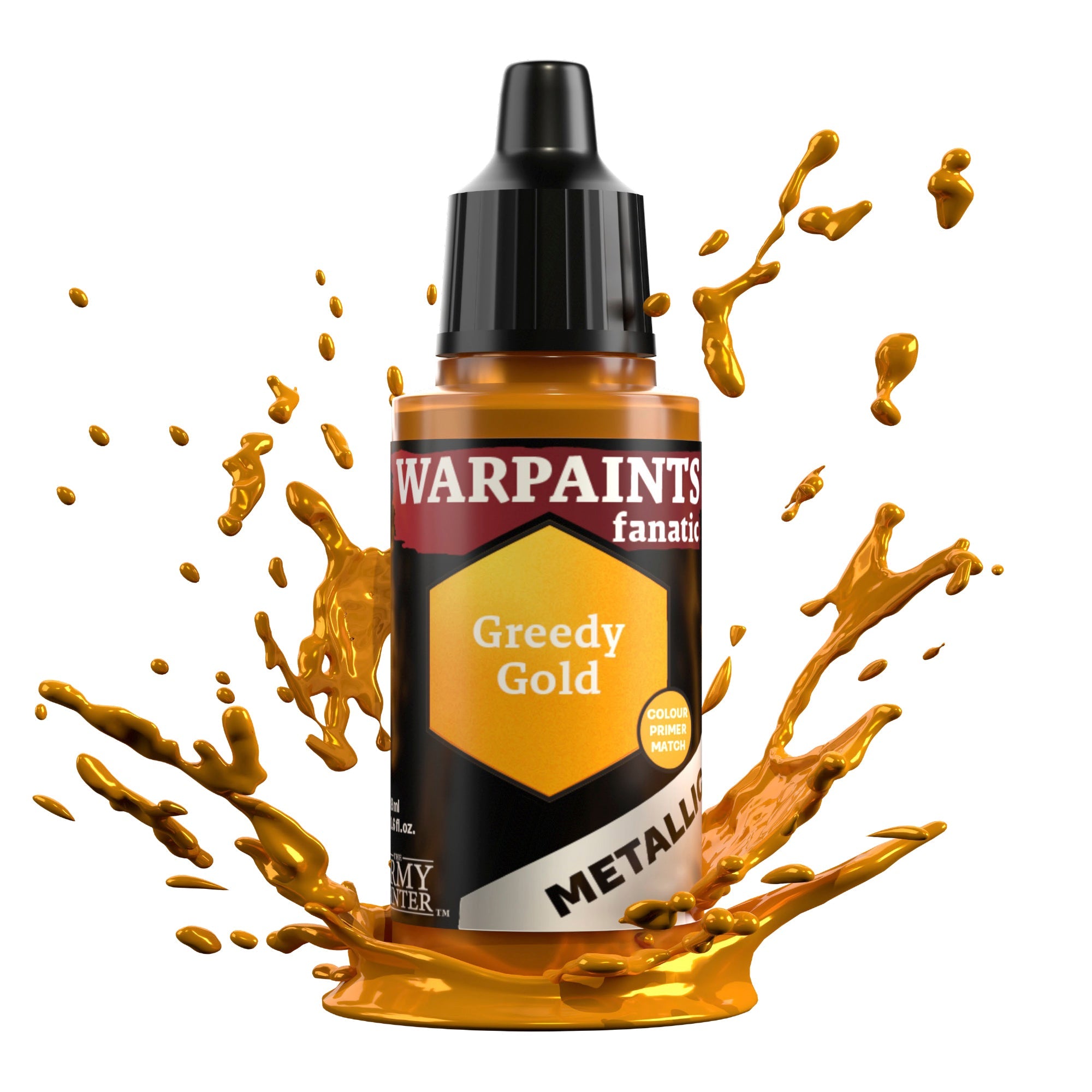 Warpaints Fanatic Metallic Greedy Gold - Premium Metallic Paint for Cosplay, Warhammer & Miniature Painting - Perfect for Fantasy Figures, Model Kits & DIY Crafts