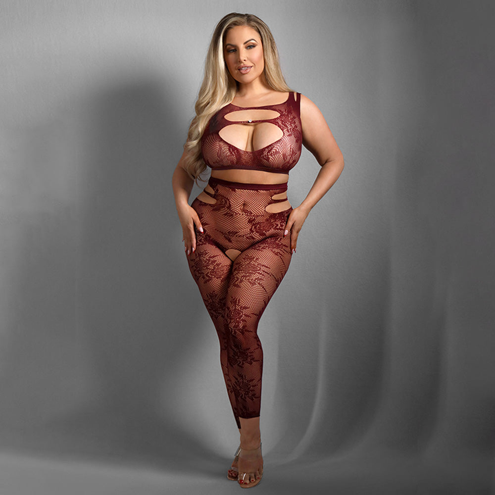 Fantasy Lingerie Set - Undivided Attention Top & Crotchless Leggings for Curvy Women | Sexy Lingerie for Valentine's Day, Boudoir Photography & Romantic Nights