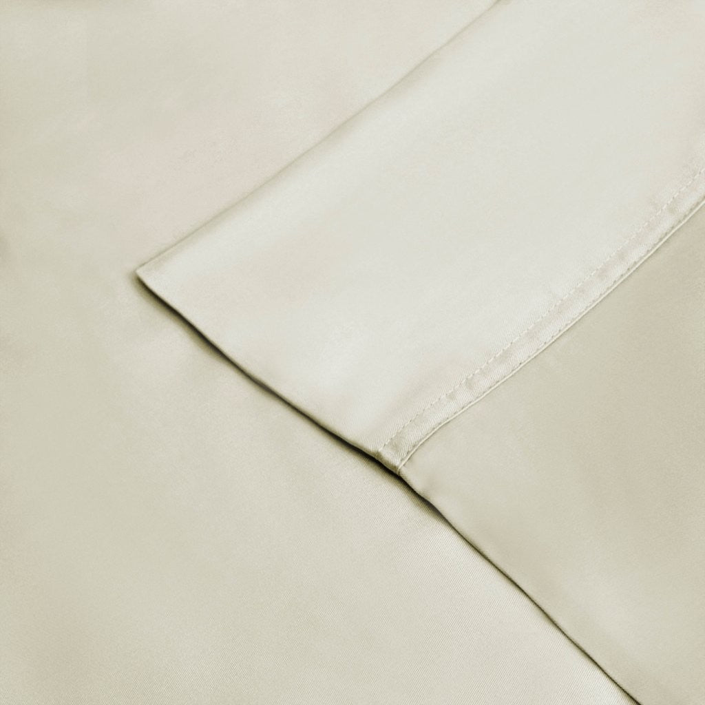 300 Thread Count Rayon From Bamboo Solid Deep Pocket Sheet Set - Ultra Soft & Breathable Bed Sheets for Queen Size Mattress - Perfect for All-Season Comfort & Luxury Bedroom Decor