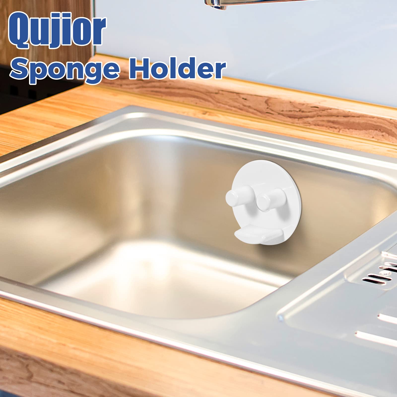 Non-Slip Suction Cup Scrub Sponge Holder for Kitchen Sink - Rustproof Sponge Caddy Organizer with Drain Holes (1 Pack) - Perfect for Dishwashing, Countertop Cleaning & Bathroom Organization