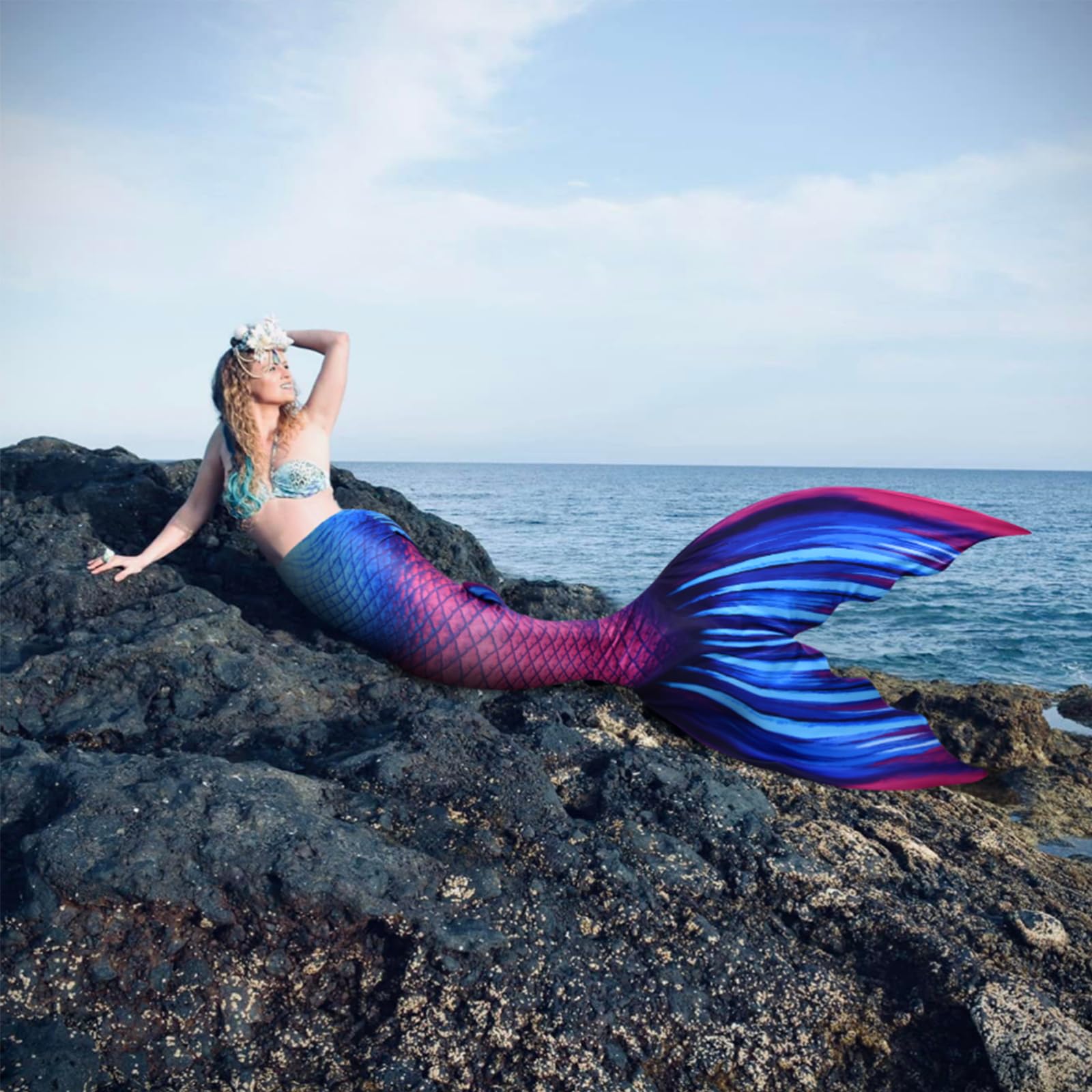 Best Mermaid Tail with Monofin for Swimming - Women's Mermaid Swimsuit for Adults & Teens | Perfect for Pool Parties, Underwater Photography & Costume Events