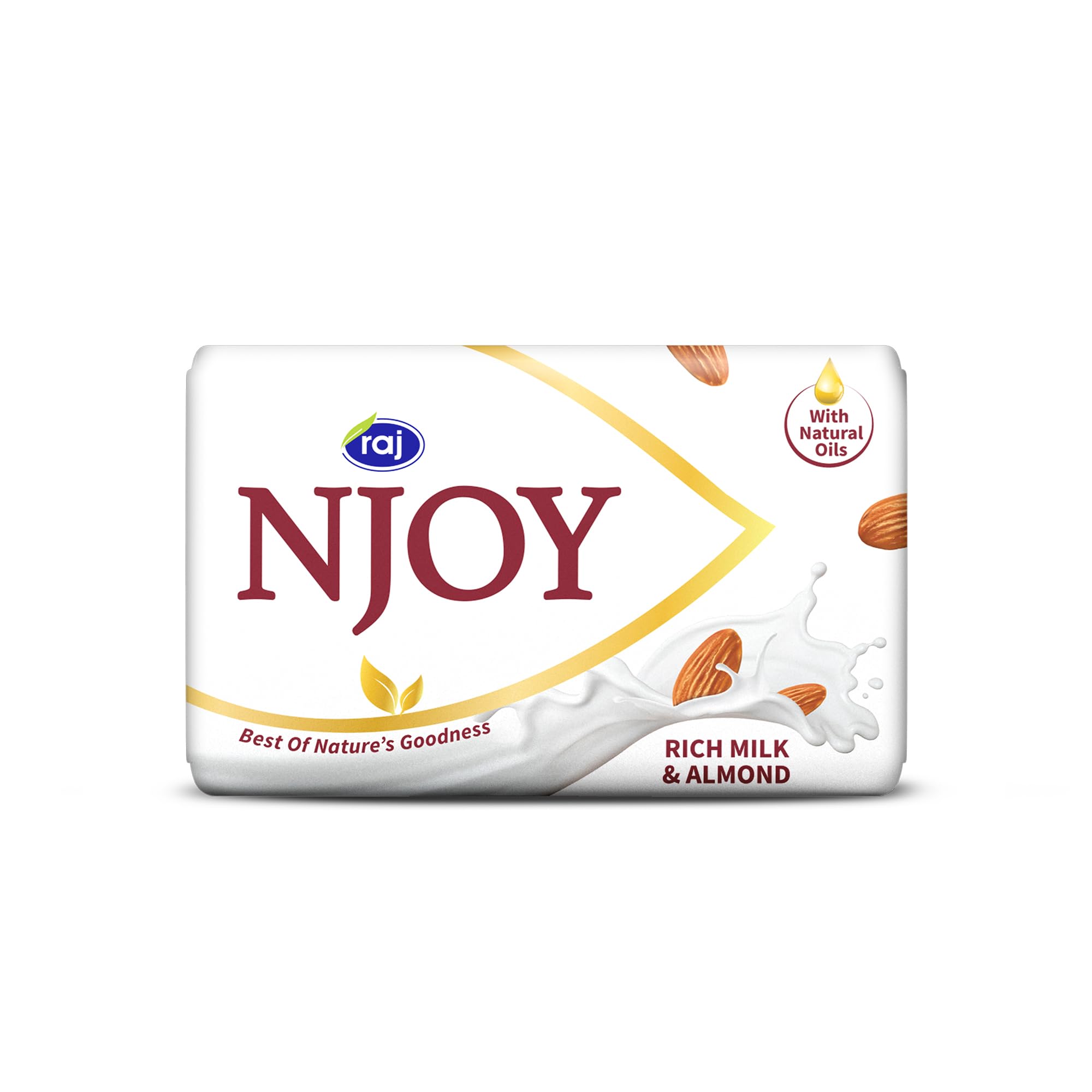 NJOY Moisturizing Bathing Soap with Rich Milk & Almond Oil (100g Each, Pack of 10 Bars) - Gentle Cleansing for Dry & Sensitive Skin, Perfect for Daily Shower & Spa Relaxation
