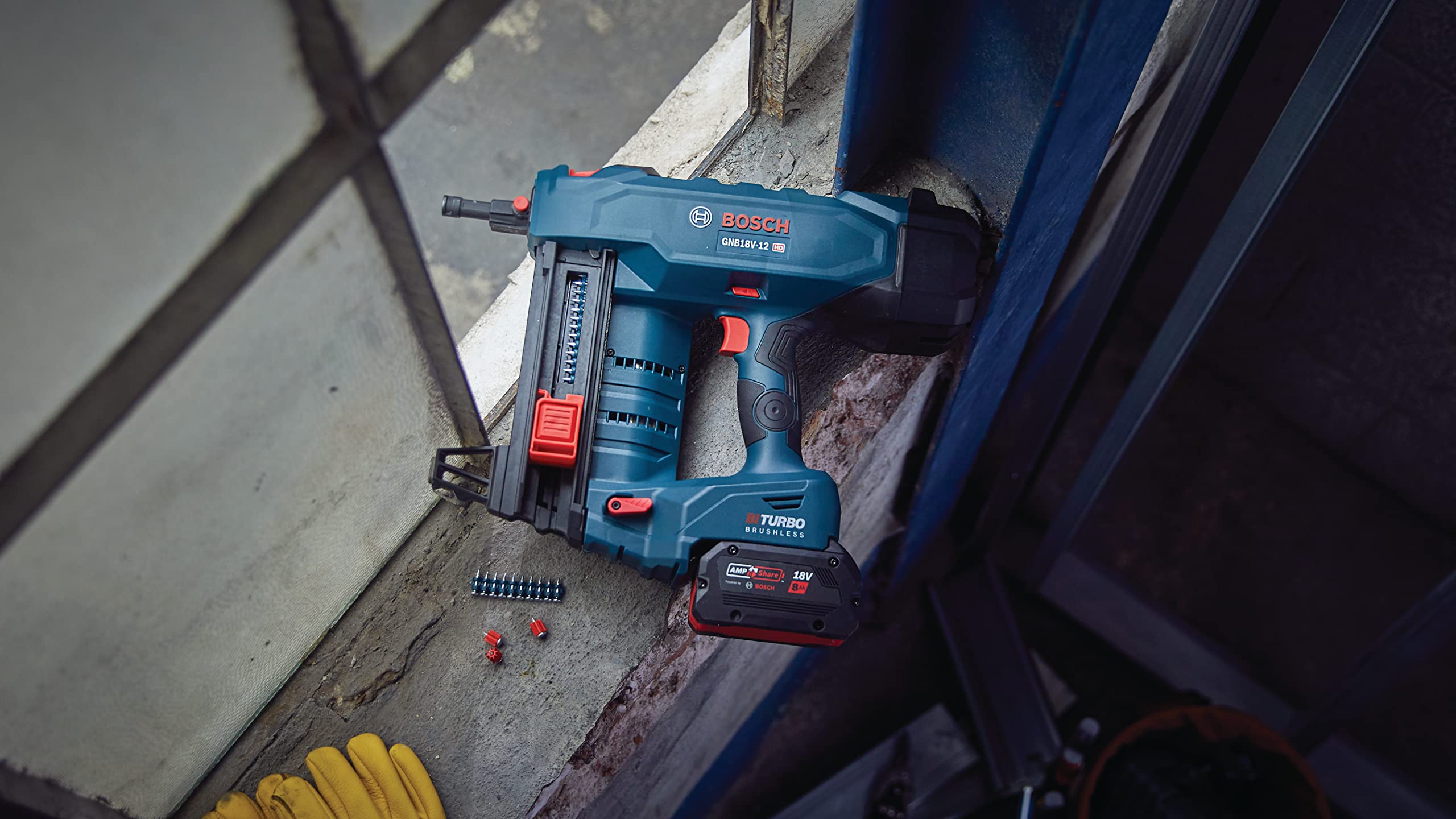 BOSCH NB-075 3/4 Inch Collated Concrete Nails for Fastening Wood to Concrete - Perfect for Framing, Decking, and Construction Projects