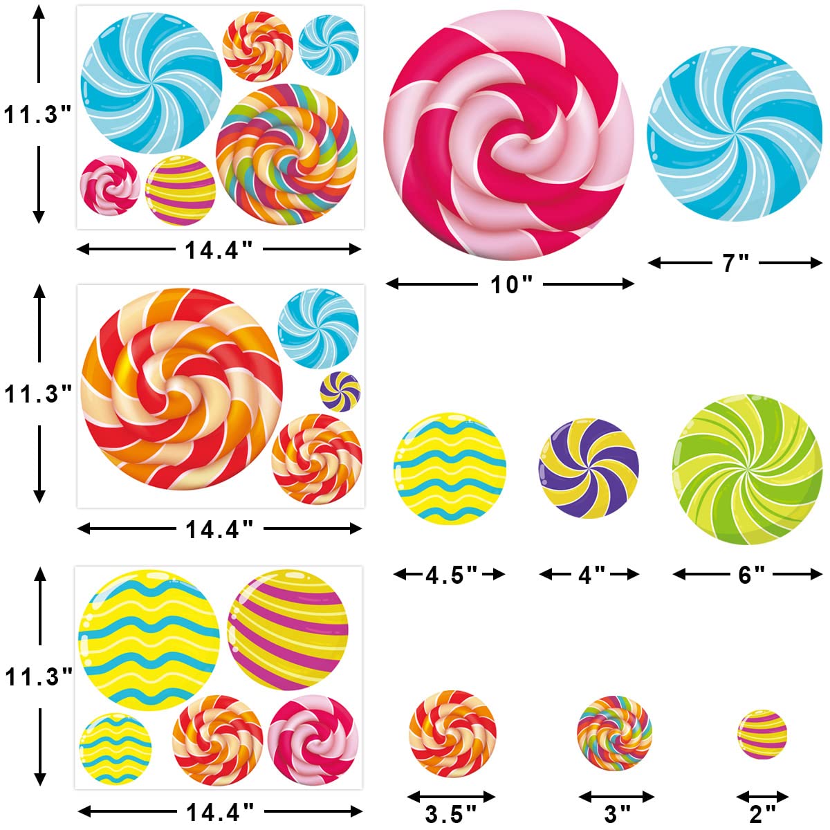 Christmas Peppermint Floor Decals - 36Pcs Self-Adhesive Round Stickers for Holiday Candy Party Decorations | Perfect for Home, Office & Classroom Festive Decor