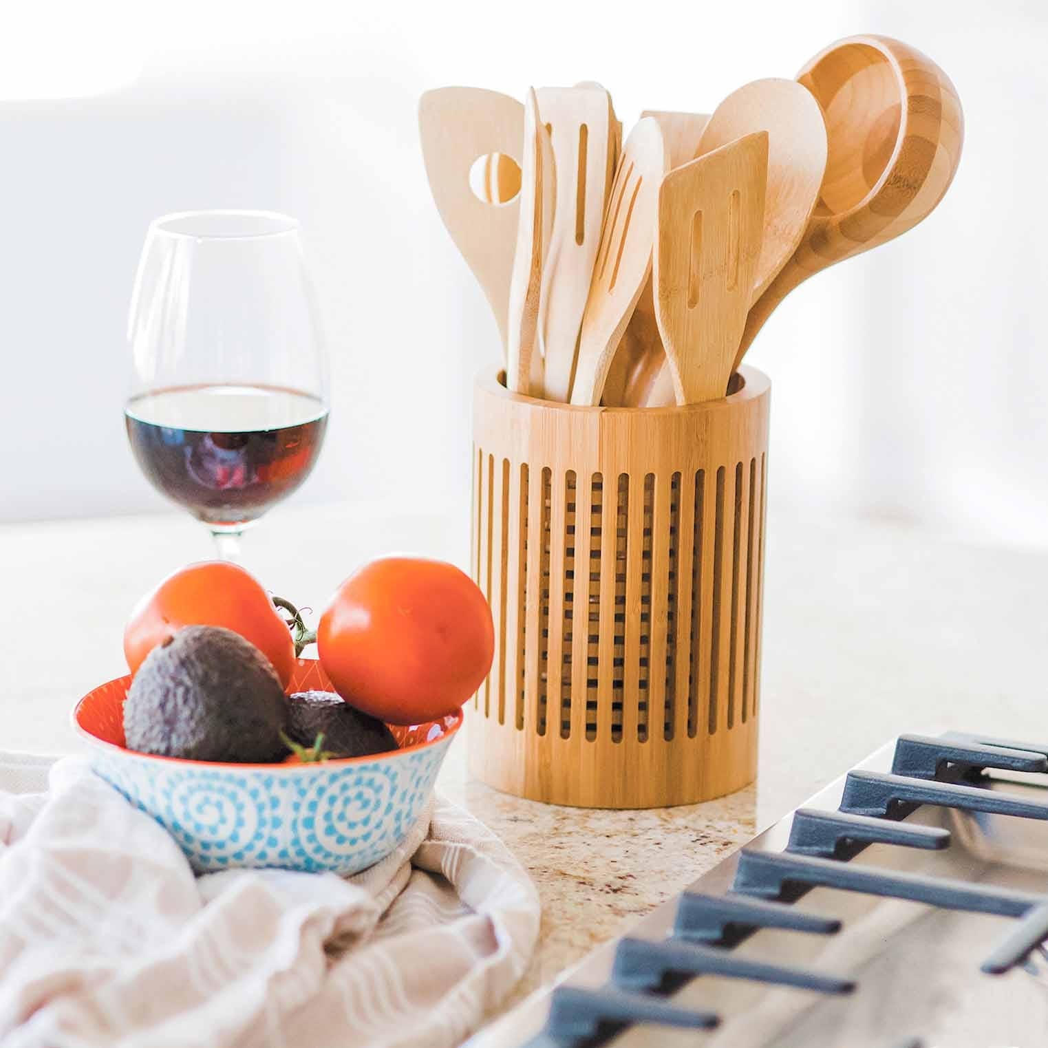 Stainless Steel Lattice Kitchen Utensil Holder - Organize Spoons, Forks & Cooking Tools - Perfect for Countertop, Drawer or Pantry Storage