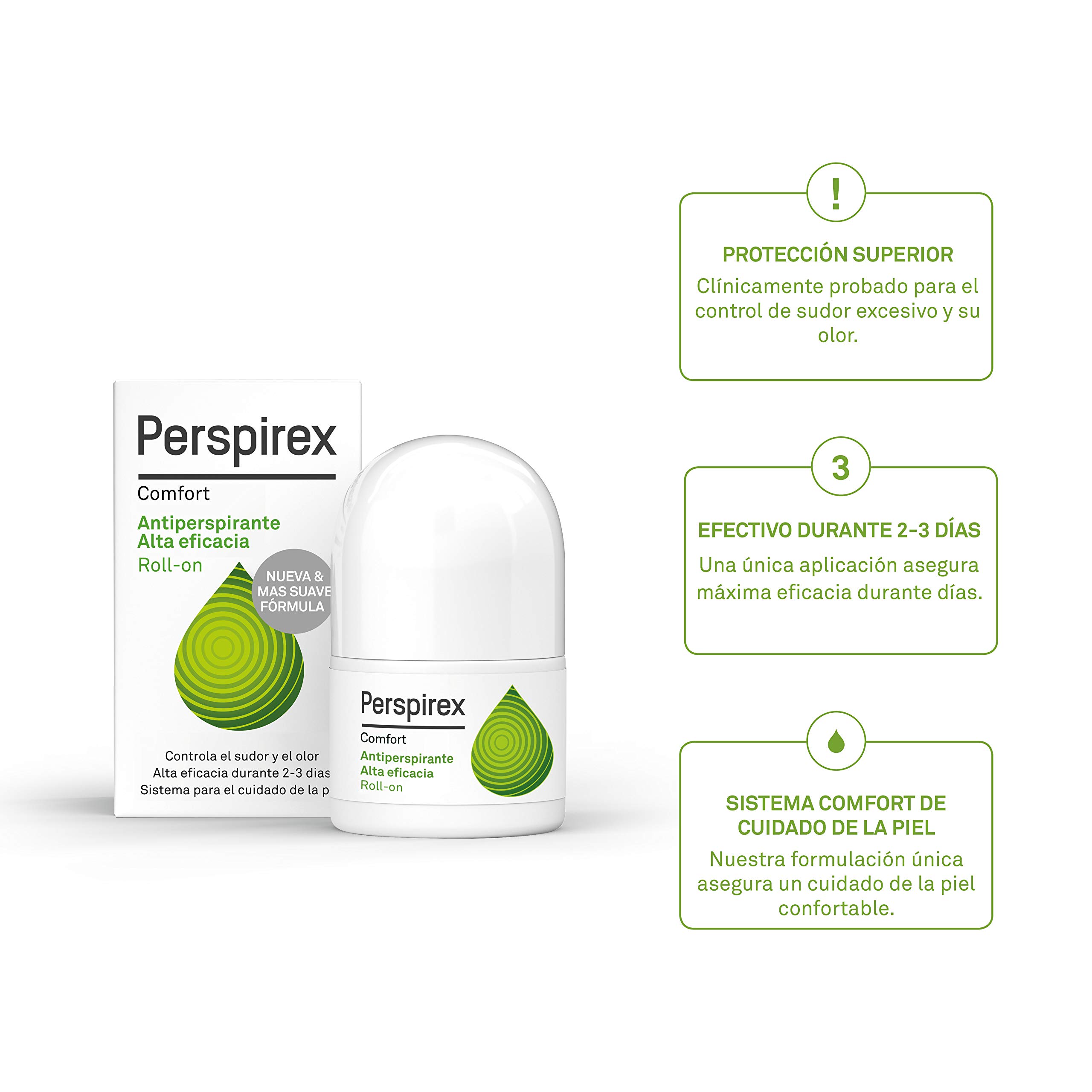PERSPIREX Comfort Roll-On Antiperspirant Deodorant 20ml - Long-Lasting Sweat Protection for Men & Women, Ideal for Gym, Work & Daily Use